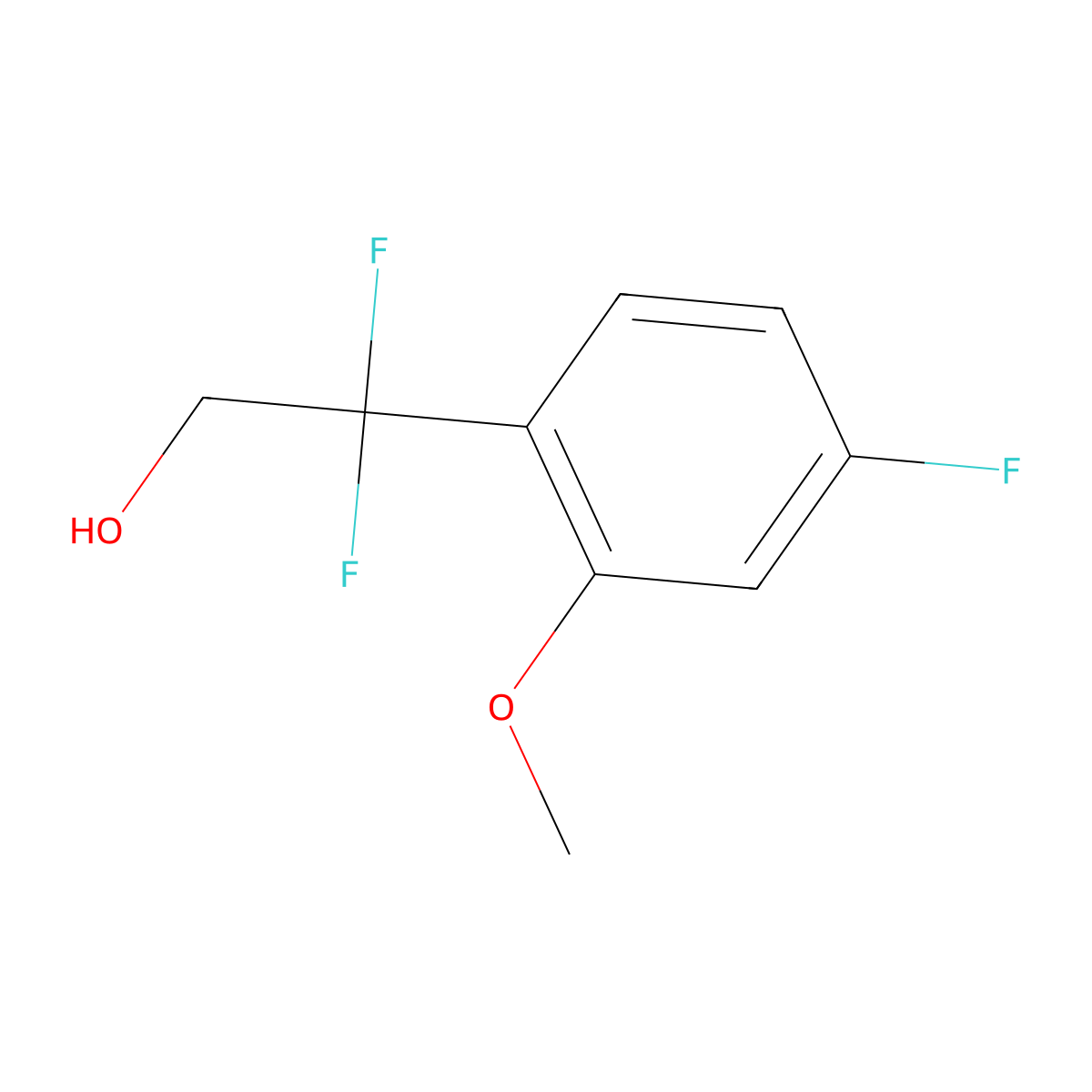2,2-Difluoro-2-(4-fluoro-2-methoxyphenyl)ethan-1-ol molecular structure, CAS 1783609-05-1