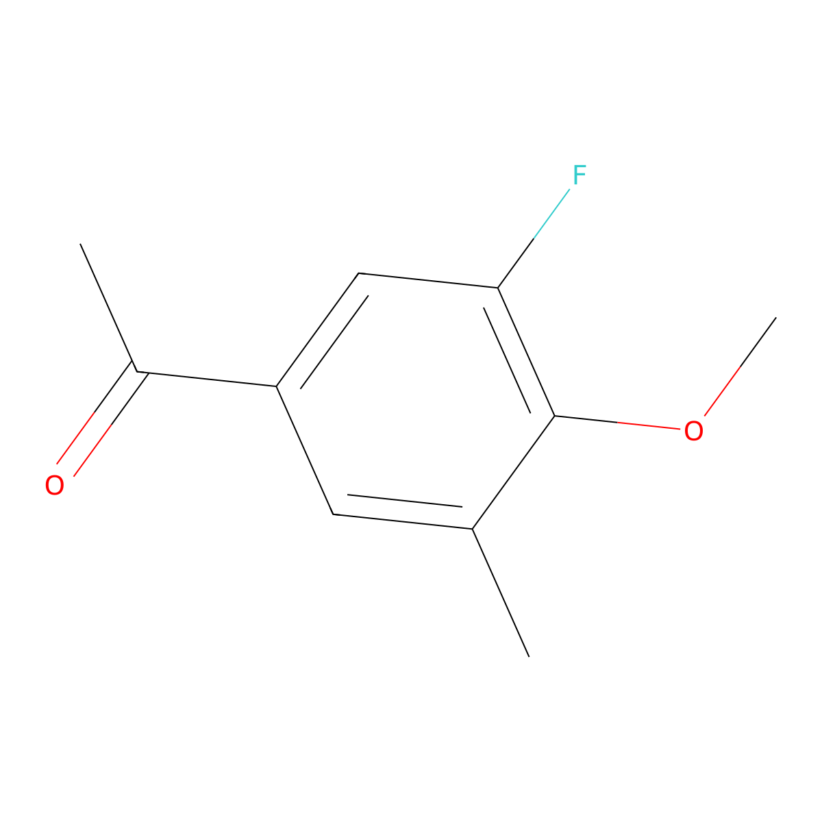 1-(3-Fluoro-4-methoxy-5-methylphenyl)ethanone molecular structure, CAS 1783614-50-5