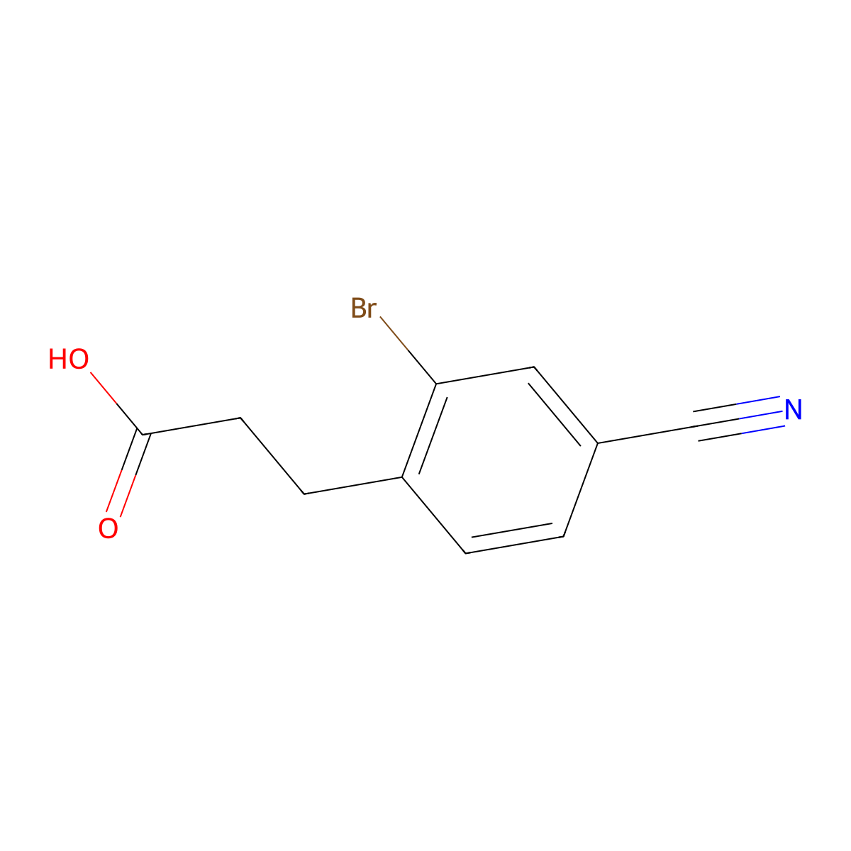 3-(2-Bromo-4-cyanophenyl)propanoic acid molecular structure, CAS 1783615-81-5