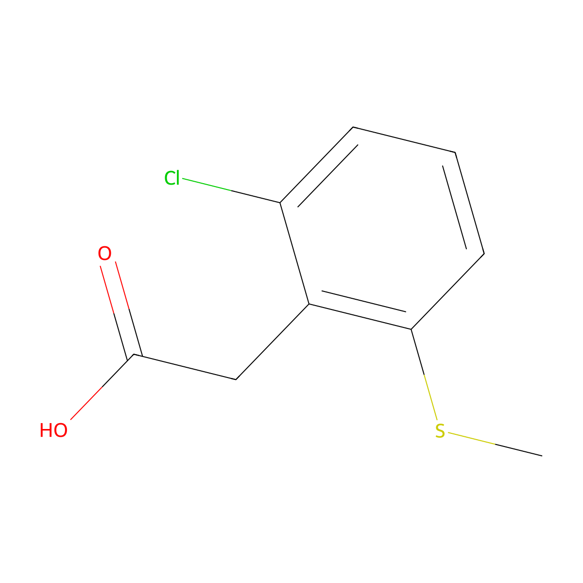 2-(2-Chloro-6-(methylthio)phenyl)acetic acid molecular structure, CAS 1783616-00-1