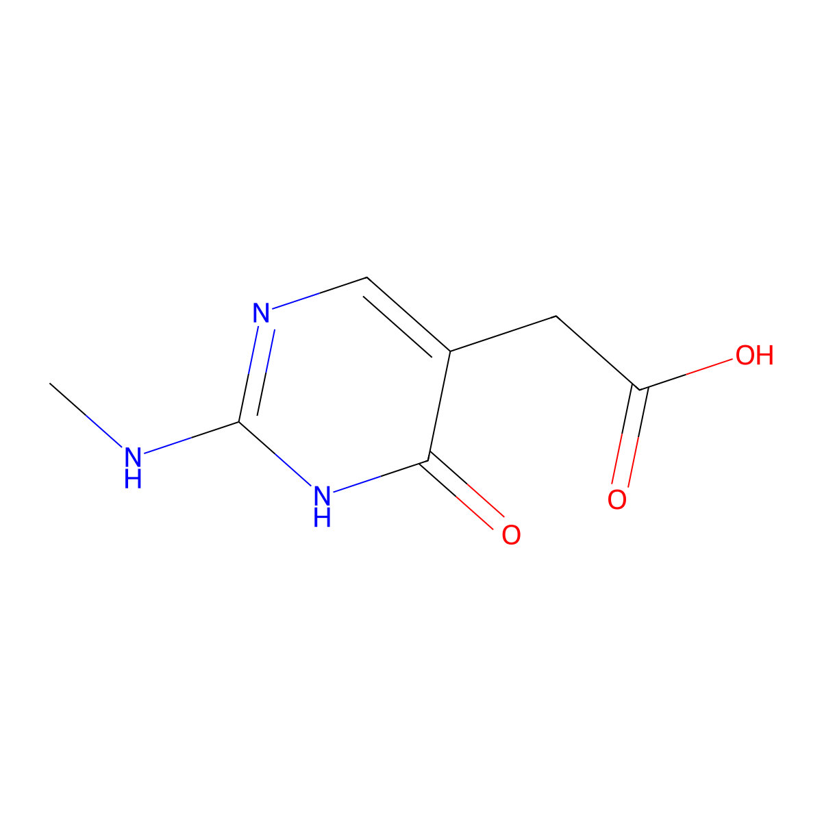 2-(2-(Methylamino)-6-oxo-1,6-dihydropyrimidin-5-YL)acetic acid molecular structure, CAS 1783616-84-1