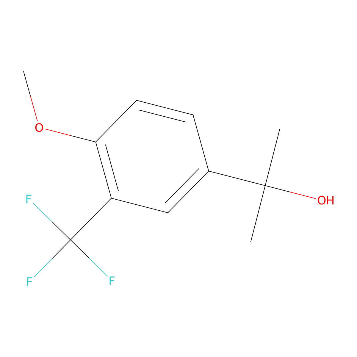 2-[4-Methoxy-3-(trifluoromethyl)phenyl]propan-2-ol molecular structure, CAS 1783618-56-3