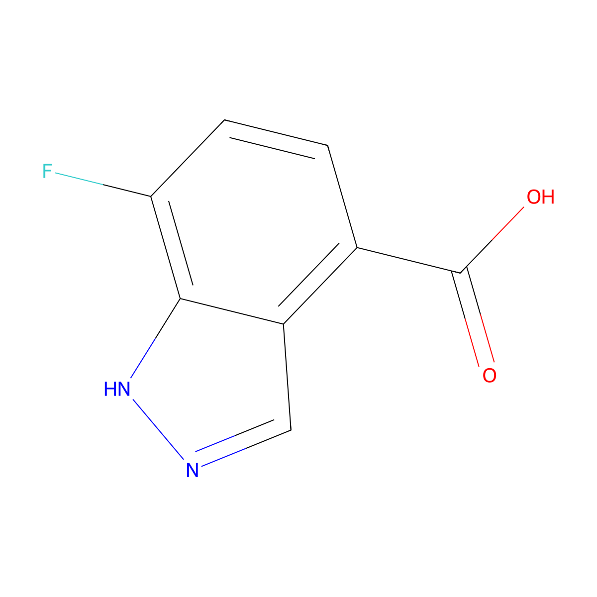 7-fluoro-1H-indazole-4-carboxylic acid molecular structure, CAS 1783619-00-0