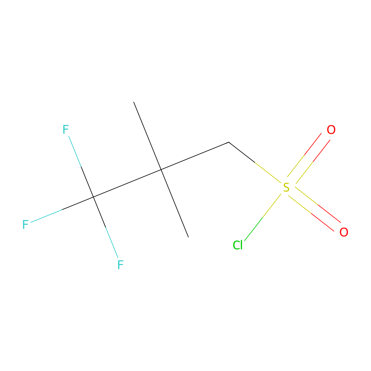 3,3,3-Trifluoro-2,2-dimethylpropane-1-sulfonyl chloride molecular structure, CAS 1783625-32-0