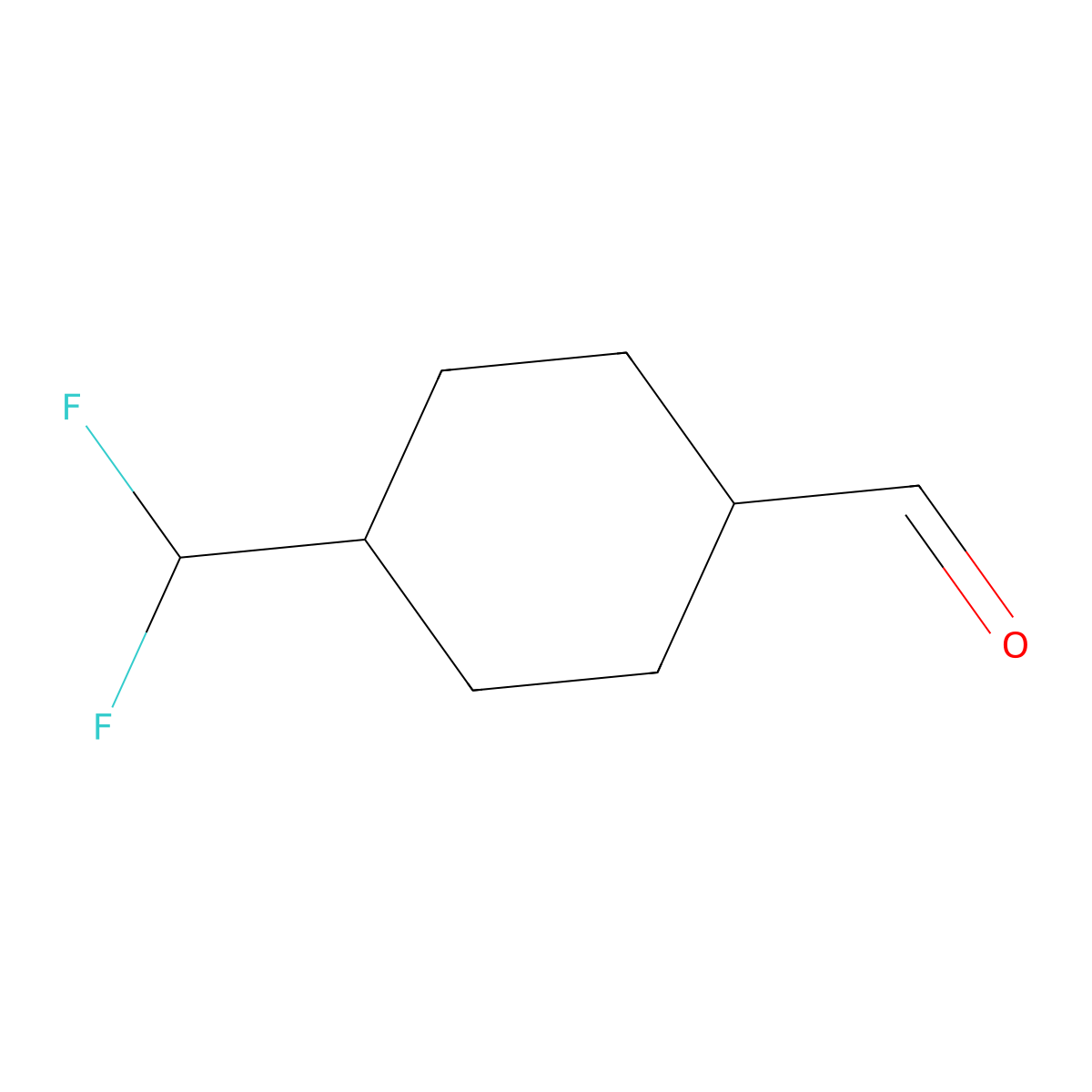 4-(Difluoromethyl)cyclohexane-1-carbaldehyde molecular structure, CAS 1783626-20-9