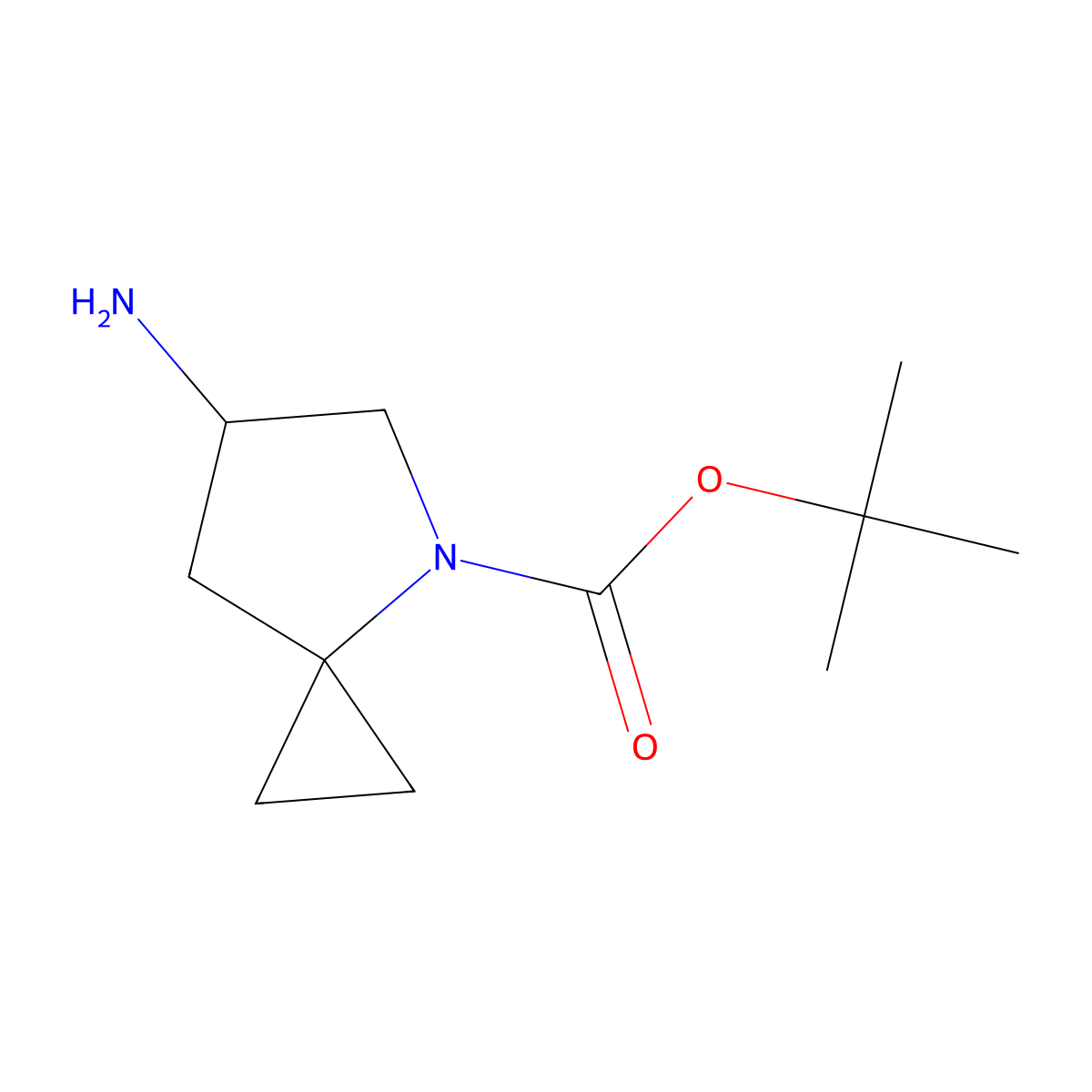 Tert-butyl 6-amino-4-azaspiro[2.4]heptane-4-carboxylate molecular structure, CAS 1783626-63-0
