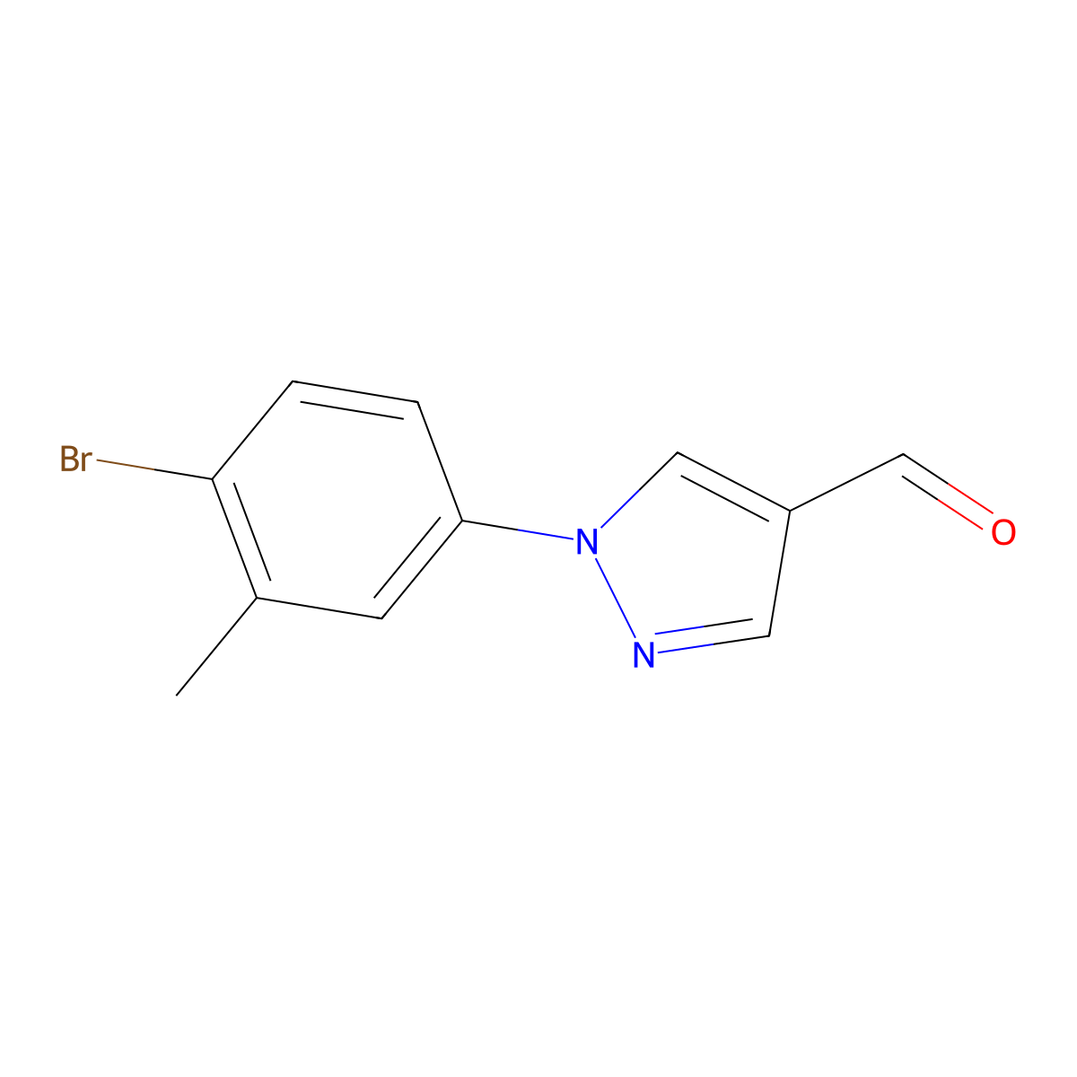 1-(4-Bromo-3-methylphenyl)-1H-pyrazole-4-carbaldehyde molecular structure, CAS 1783626-72-1