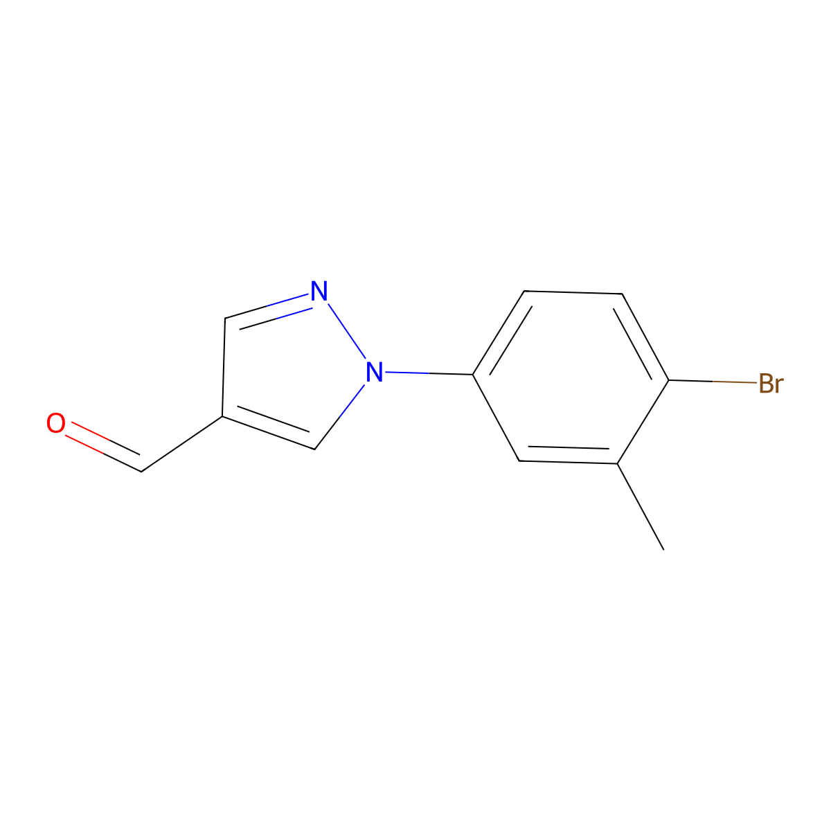 1-(4-Bromo-3-methylphenyl)-1H-pyrazole-4-carbaldehyde molecular structure, CAS 1783626-72-1
