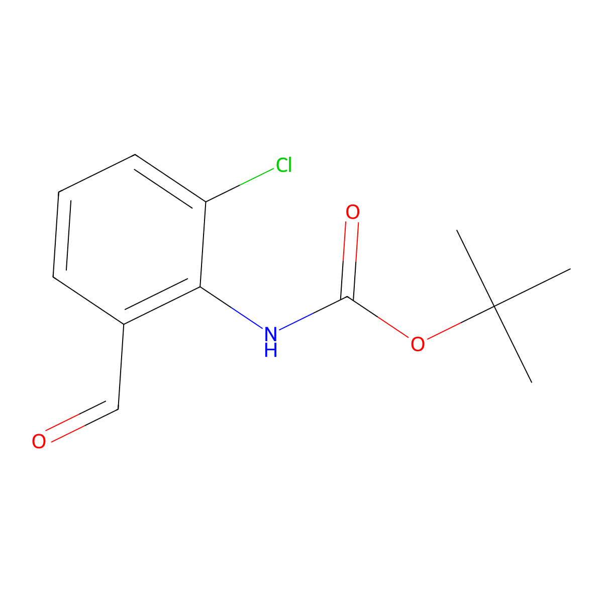 tert-butyl N-(2-chloro-6-formylphenyl)carbamate molecular structure, CAS 1783632-72-3