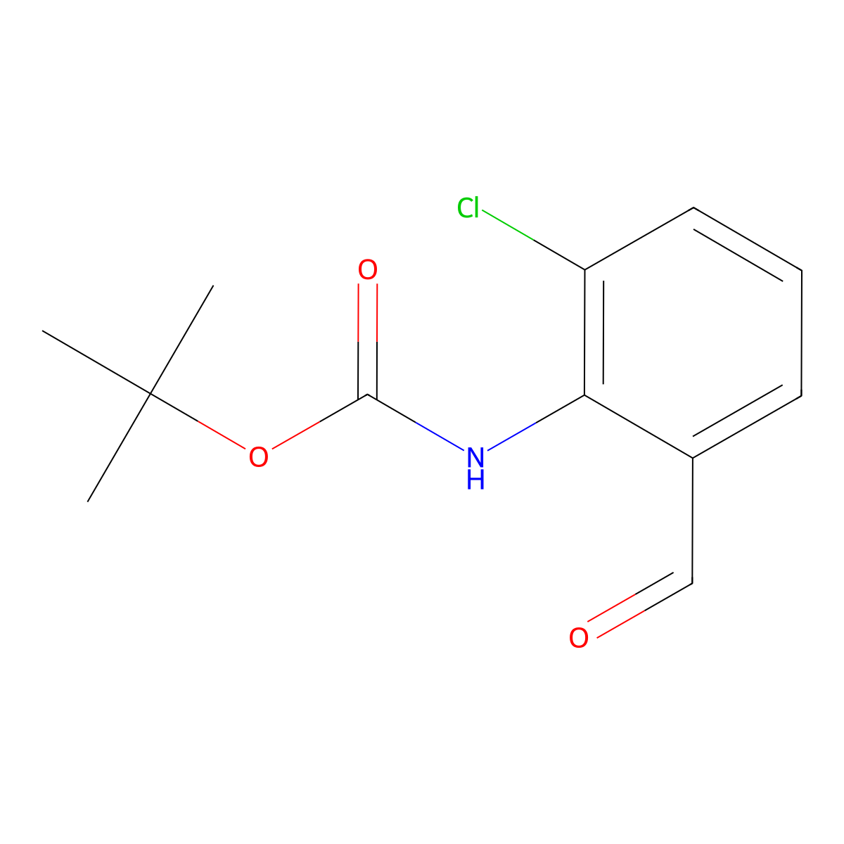 tert-butyl N-(2-chloro-6-formylphenyl)carbamate molecular structure, CAS 1783632-72-3