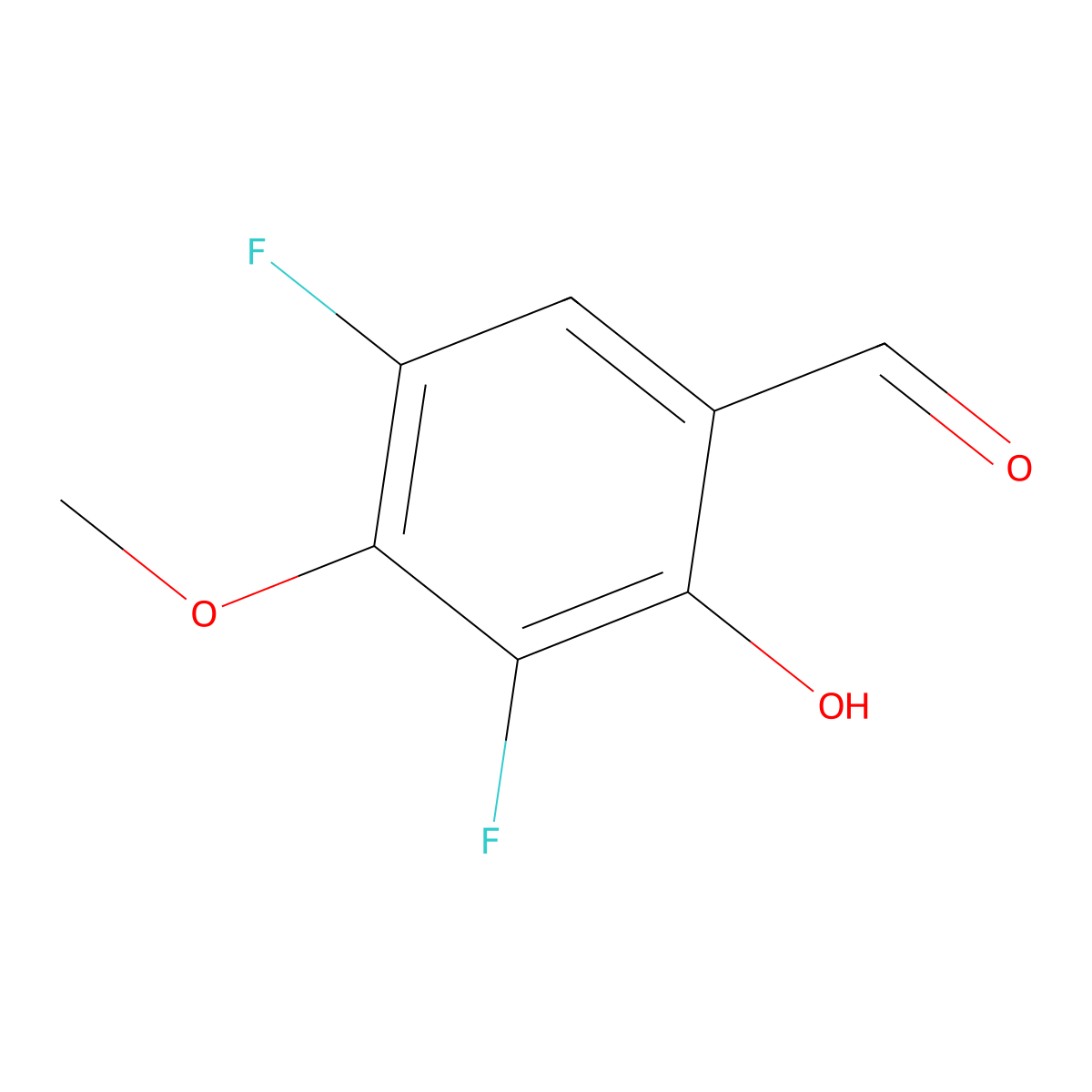 3,5-Difluoro-2-hydroxy-4-methoxybenzaldehyde molecular structure, CAS 1783646-22-9