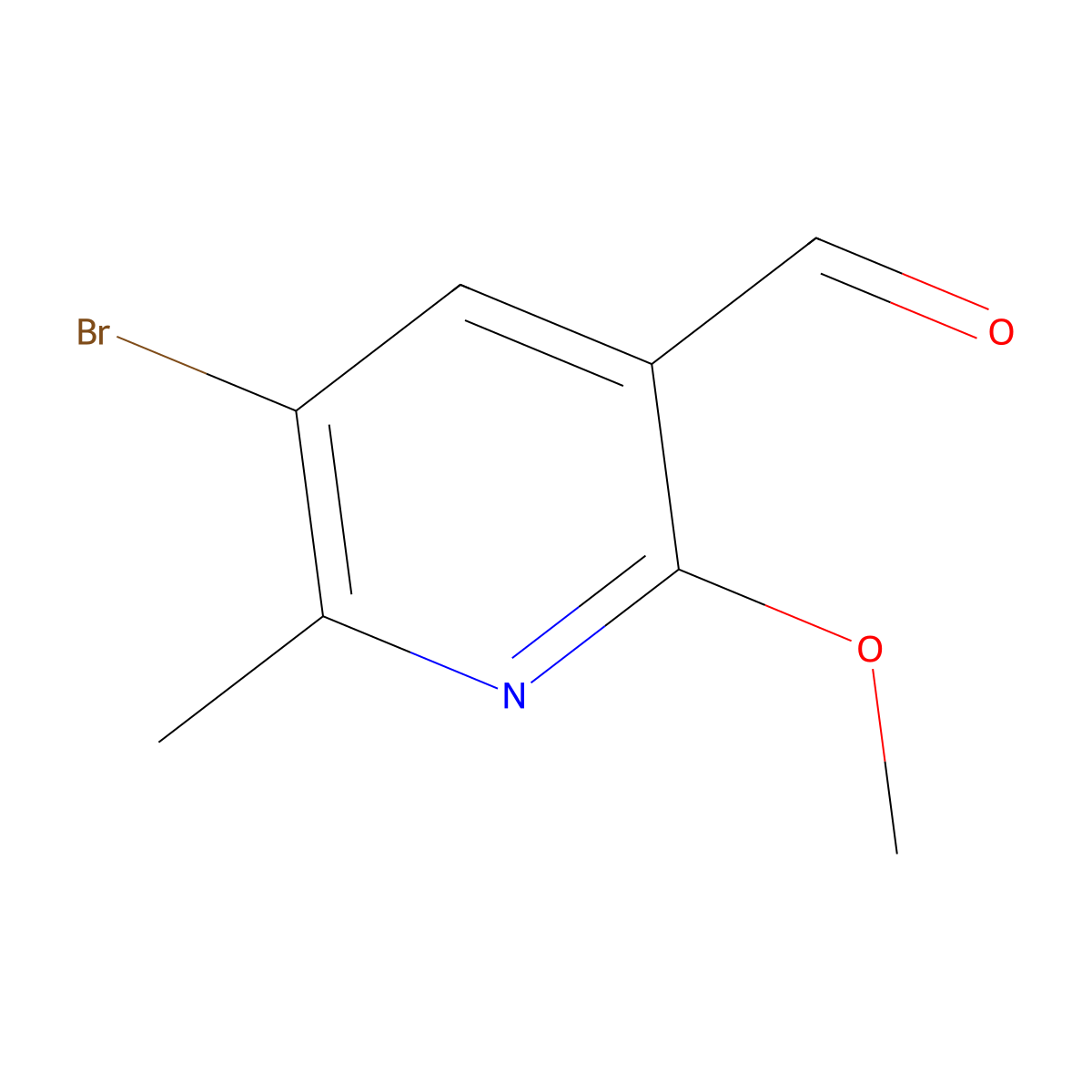 5-Bromo-2-methoxy-6-methylpyridine-3-carbaldehyde molecular structure, CAS 1783653-50-8