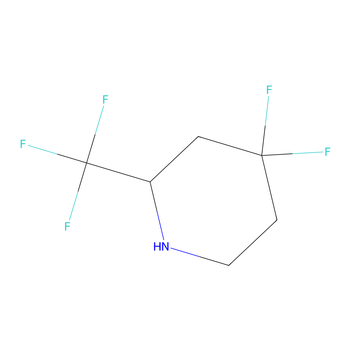 4,4-Difluoro-2-(trifluoromethyl)piperidine molecular structure, CAS 1783656-26-7