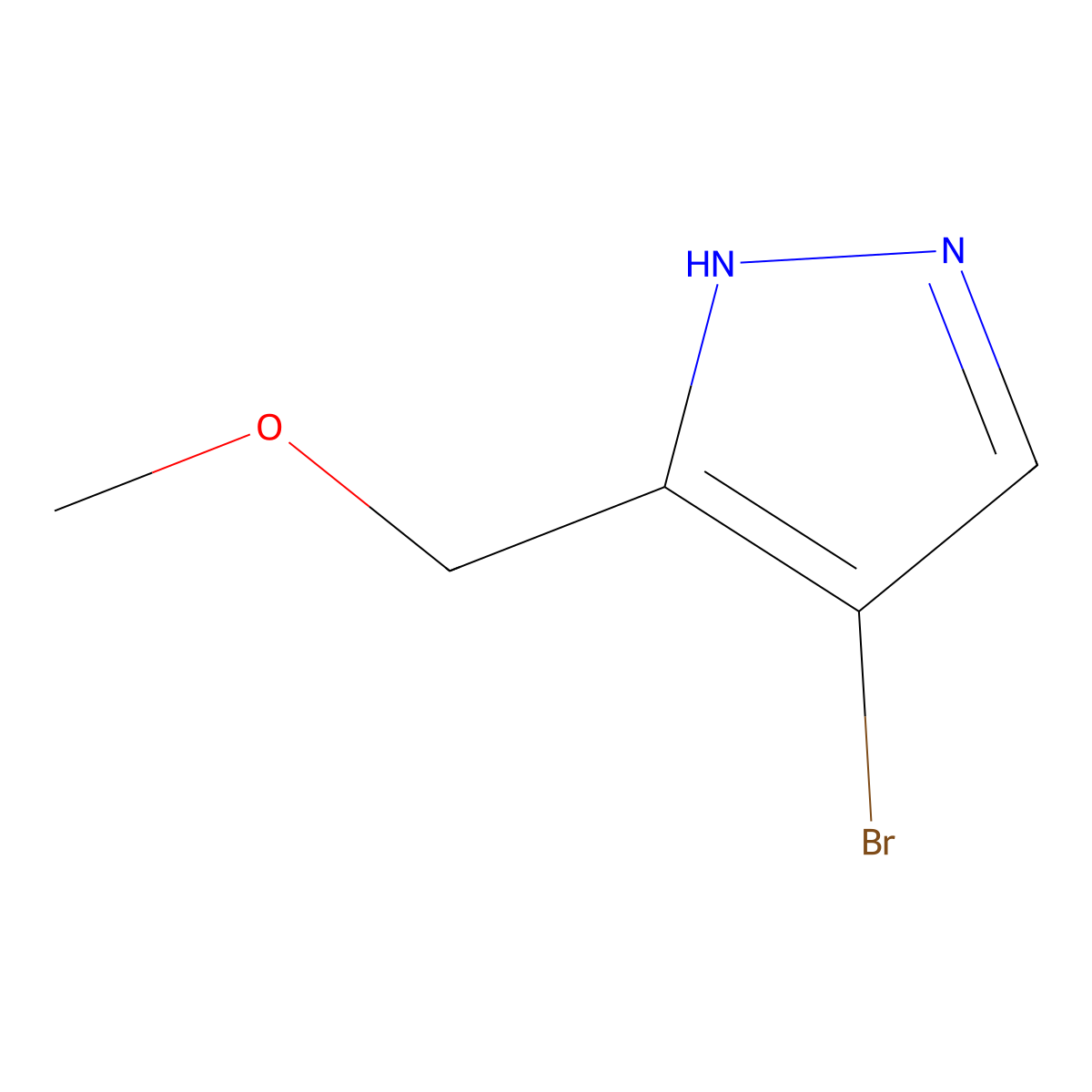 4-bromo-5-(methoxymethyl)-1H-pyrazole molecular structure, CAS 1783662-26-9