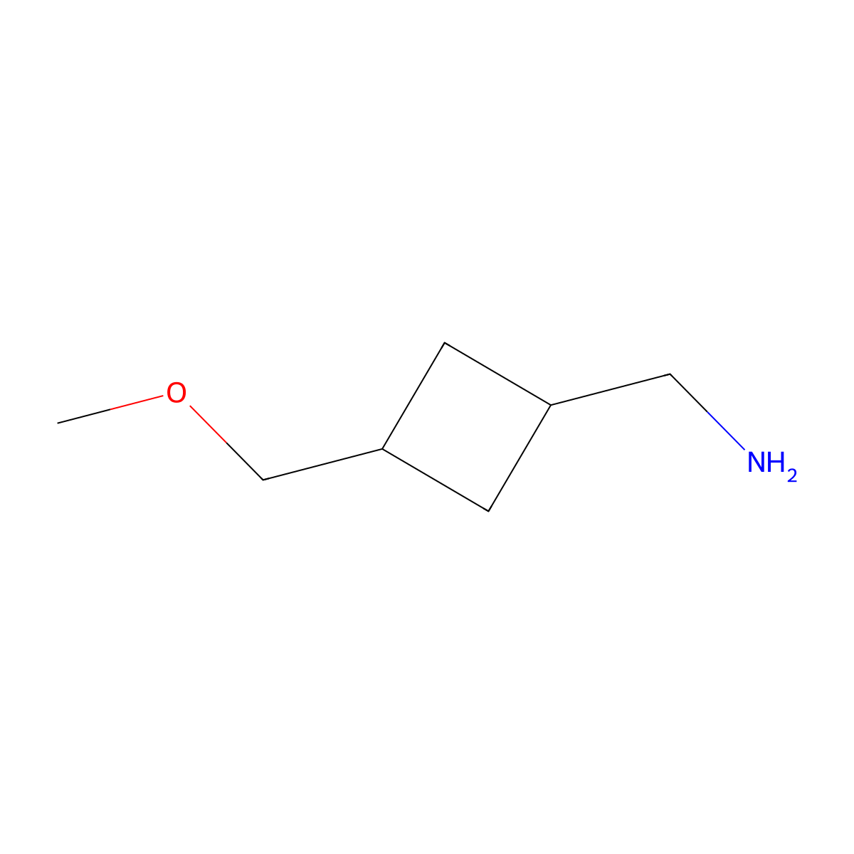 (3-(Methoxymethyl)cyclobutyl)methanamine molecular structure, CAS 1783662-27-0