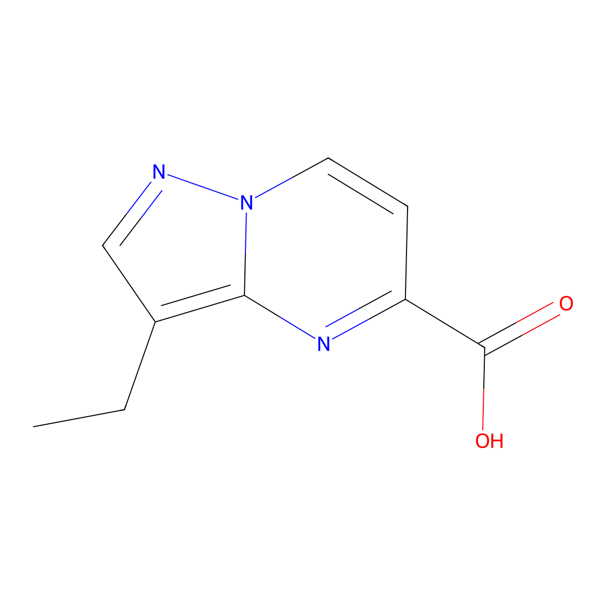 3-Ethylpyrazolo[1,5-a]pyrimidine-5-carboxylic acid molecular structure, CAS 1783663-29-5