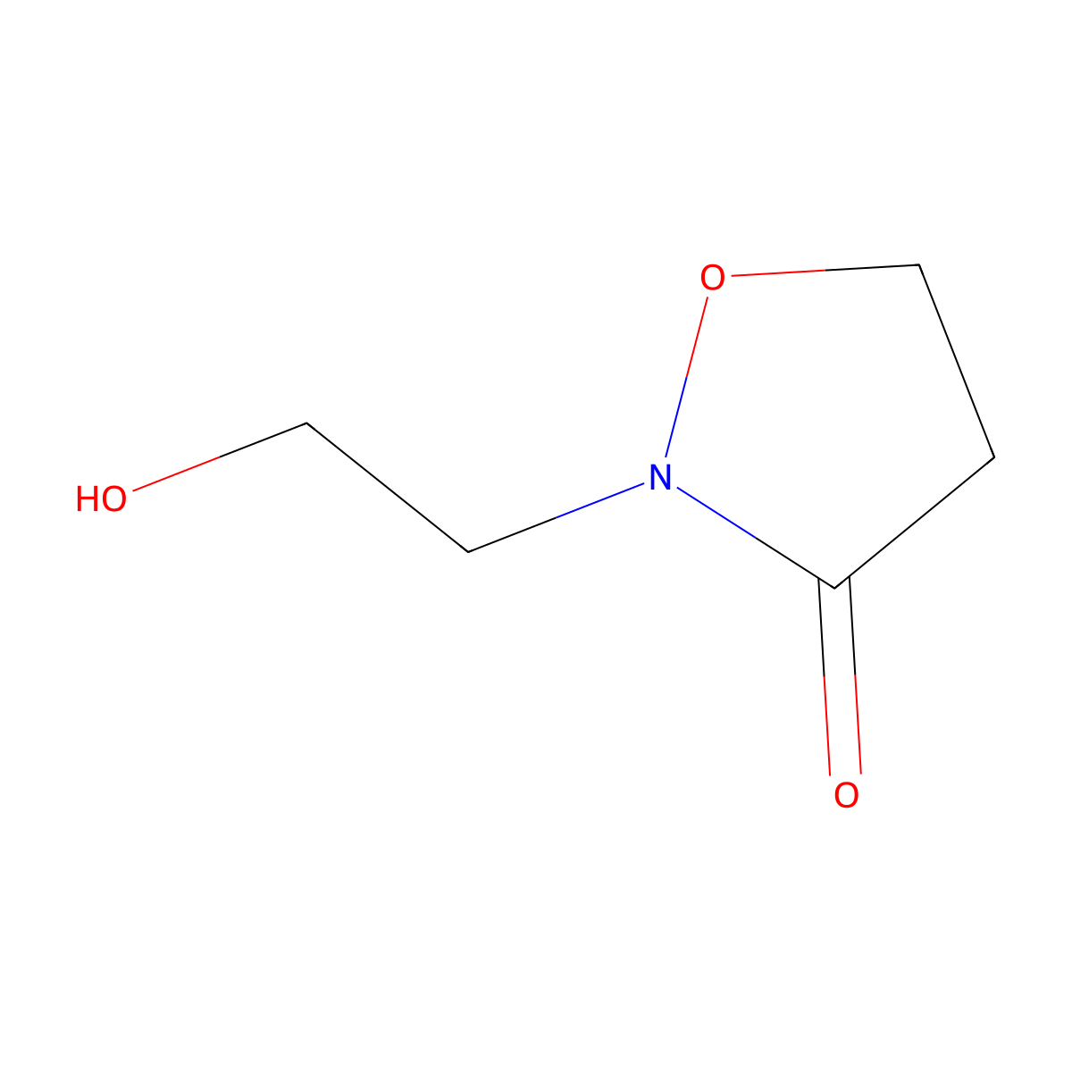 2-(2-Hydroxyethyl)-1,2-oxazolidin-3-one molecular structure, CAS 1783664-24-3