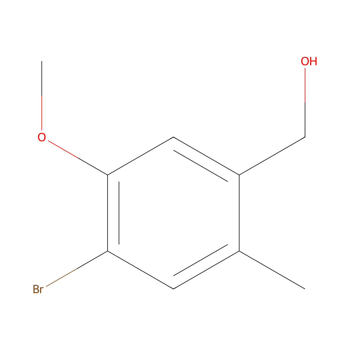 (4-Bromo-5-methoxy-2-methylphenyl)methanol molecular structure, CAS 1783664-44-7