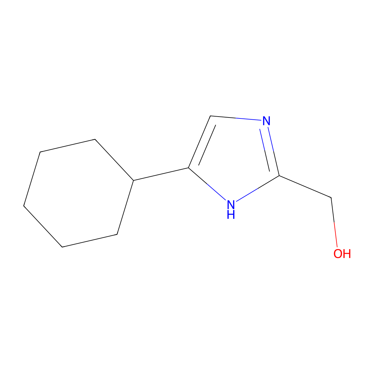 (4-cyclohexyl-1H-imidazol-2-yl)methanol molecular structure, CAS 1783666-76-1