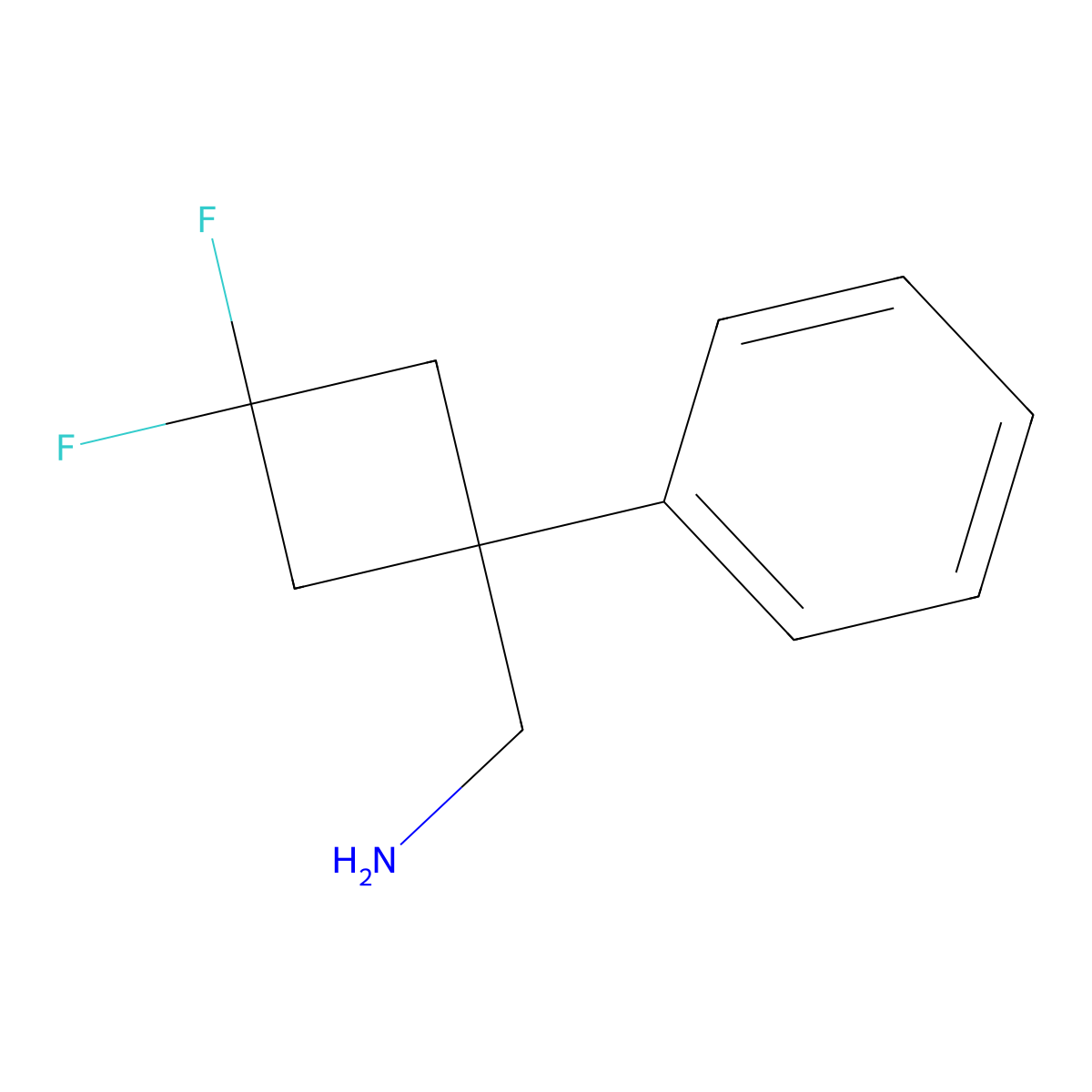 1-(3,3-Difluoro-1-phenylcyclobutyl)methanamine molecular structure, CAS 1783667-33-3