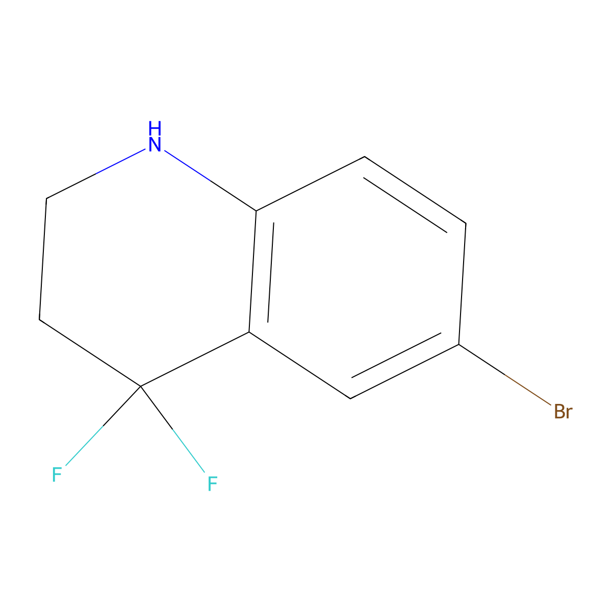 6-Bromo-4,4-difluoro-1,2,3,4-tetrahydroquinoline molecular structure, CAS 1783674-79-2