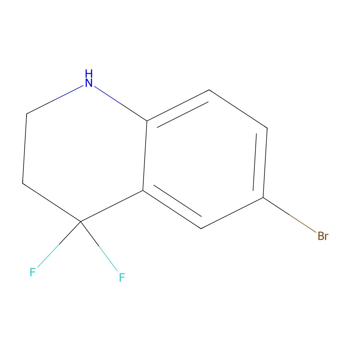 6-Bromo-4,4-difluoro-1,2,3,4-tetrahydroquinoline molecular structure, CAS 1783674-79-2