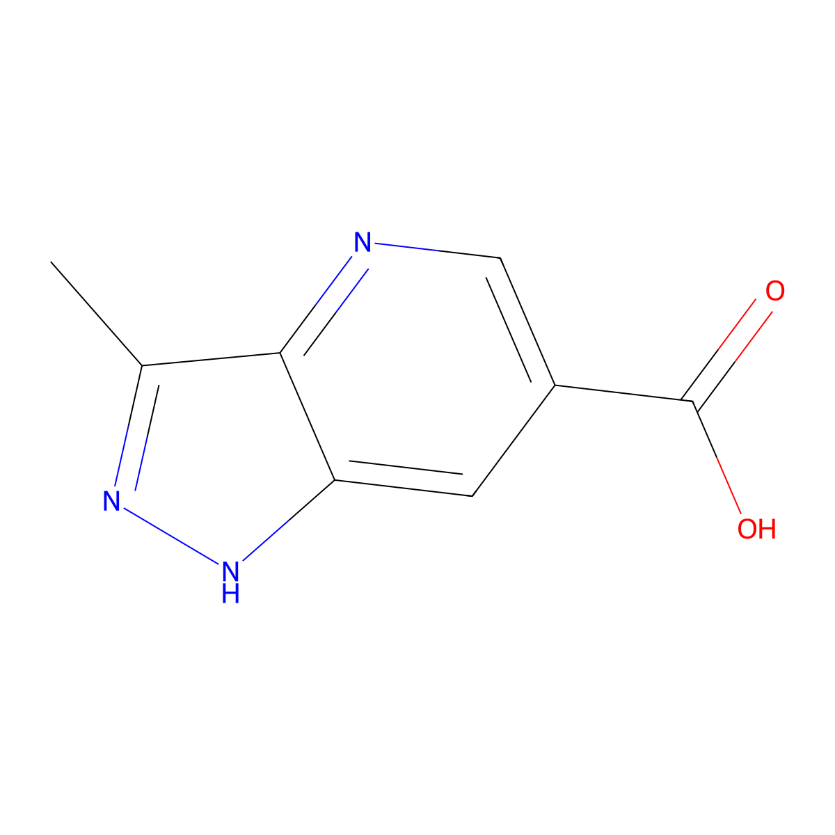 3-Methyl-1H-pyrazolo[4,3-b]pyridine-6-carboxylic acid molecular structure, CAS 1783677-22-4