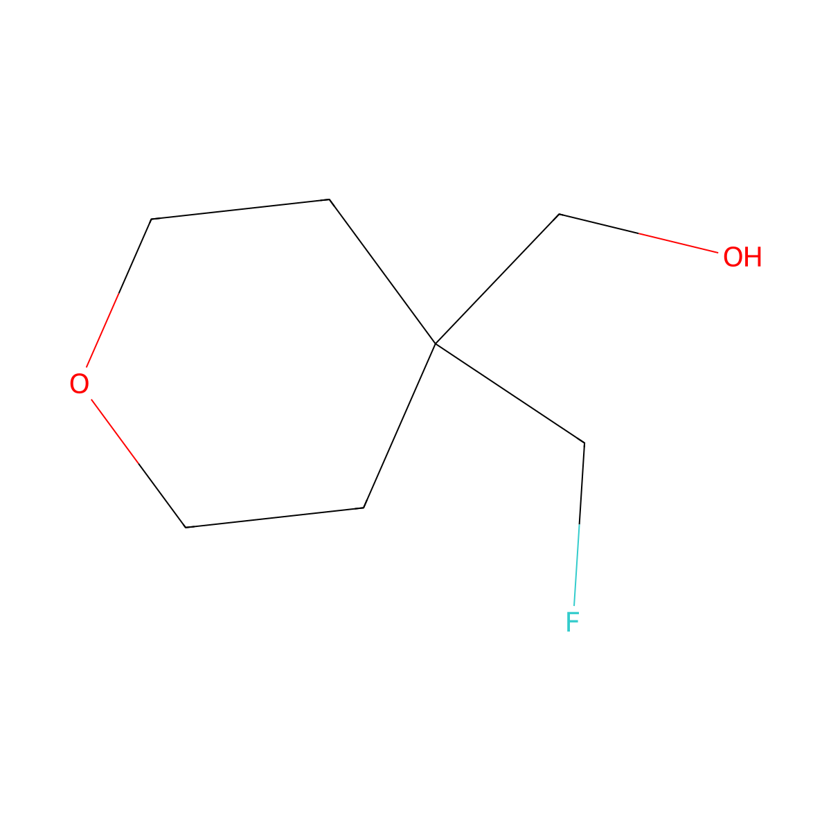 (4-(Fluoromethyl)oxan-4-yl)methanol molecular structure, CAS 1783691-33-7