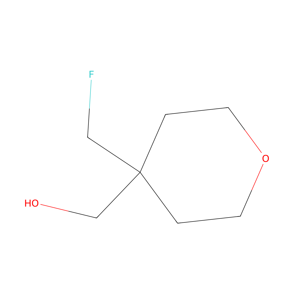 (4-(Fluoromethyl)oxan-4-yl)methanol molecular structure, CAS 1783691-33-7