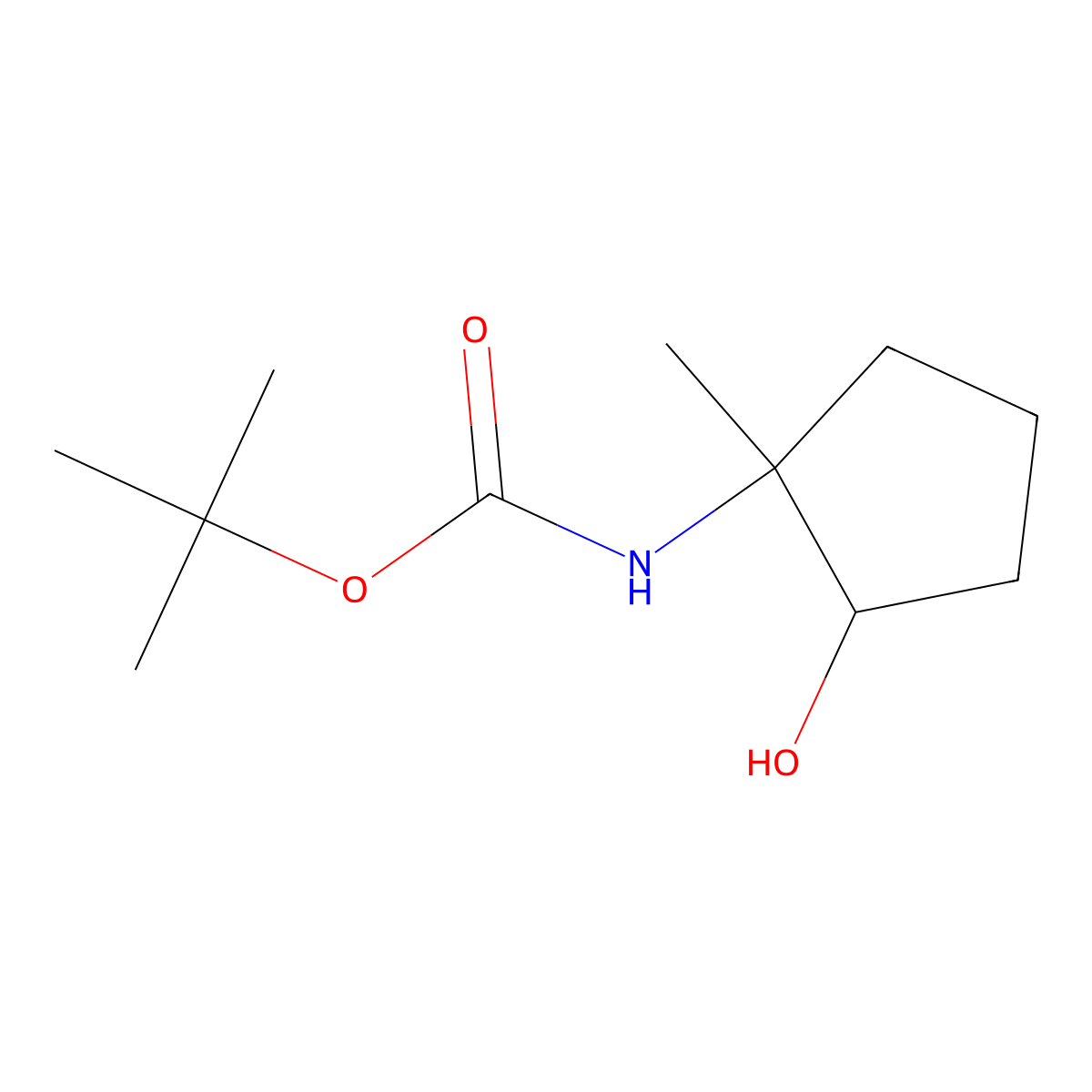 tert-butyl N-(2-hydroxy-1-methylcyclopentyl)carbamate molecular structure, CAS 1783691-89-3