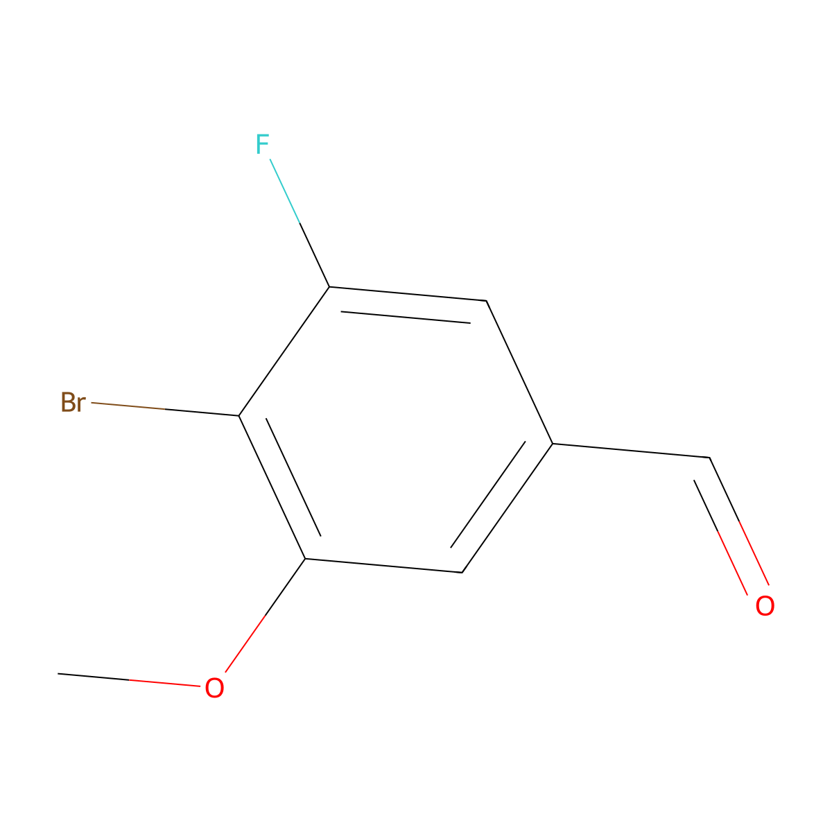 4-Bromo-3-fluoro-5-methoxybenzaldehyde molecular structure, CAS 1783692-34-1