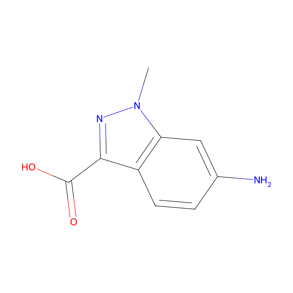6-amino-1-methyl-1H-indazole-3-carboxylic acid molecular structure, CAS 1783693-90-2