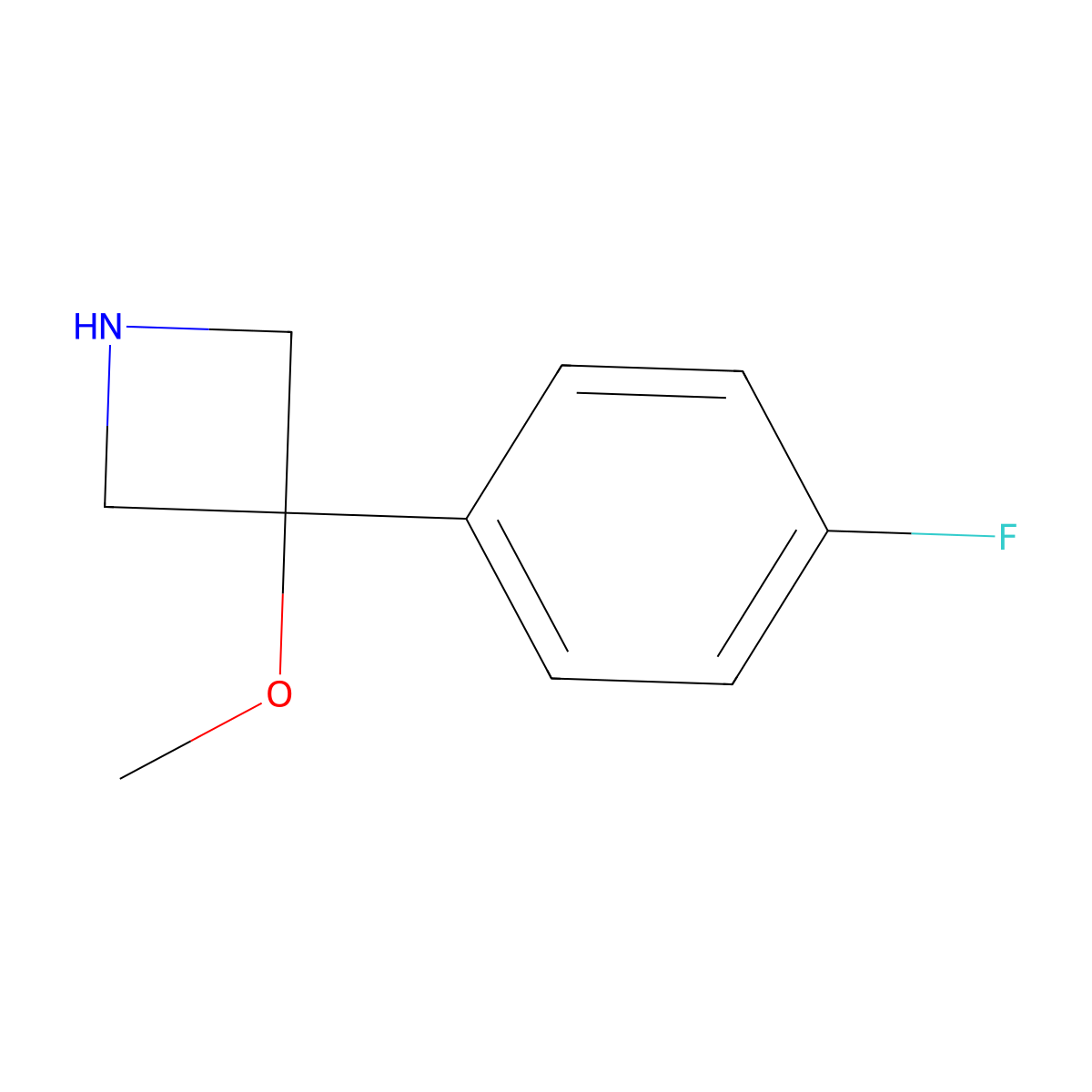 3-(4-Fluorophenyl)-3-methoxyazetidine molecular structure, CAS 1783695-73-7