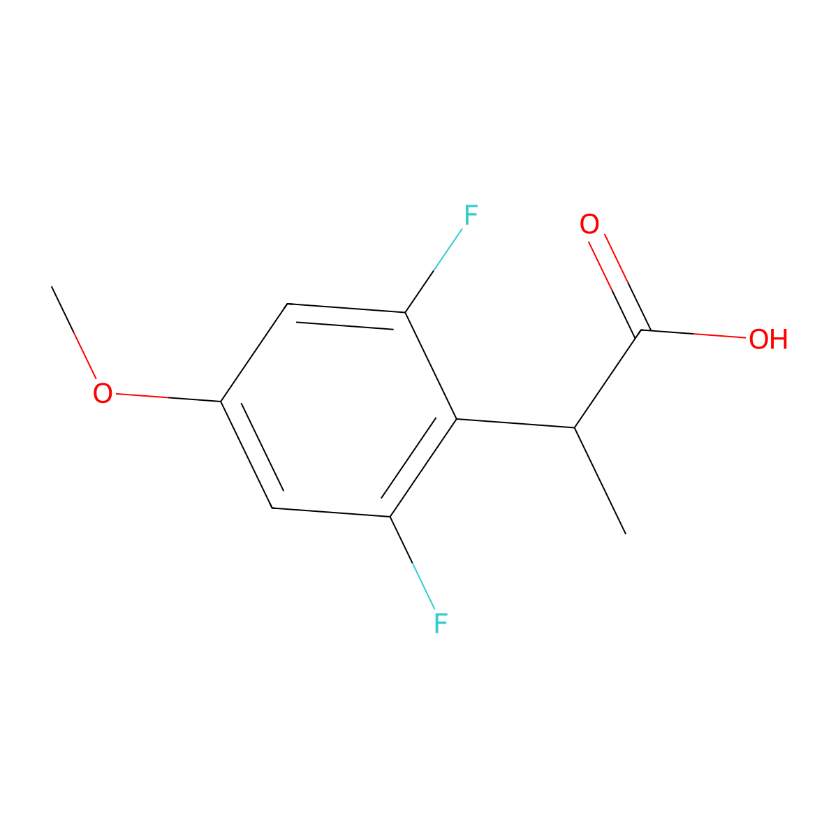 2-(2,6-Difluoro-4-methoxy-phenyl)propanoic acid molecular structure, CAS 1783696-15-0
