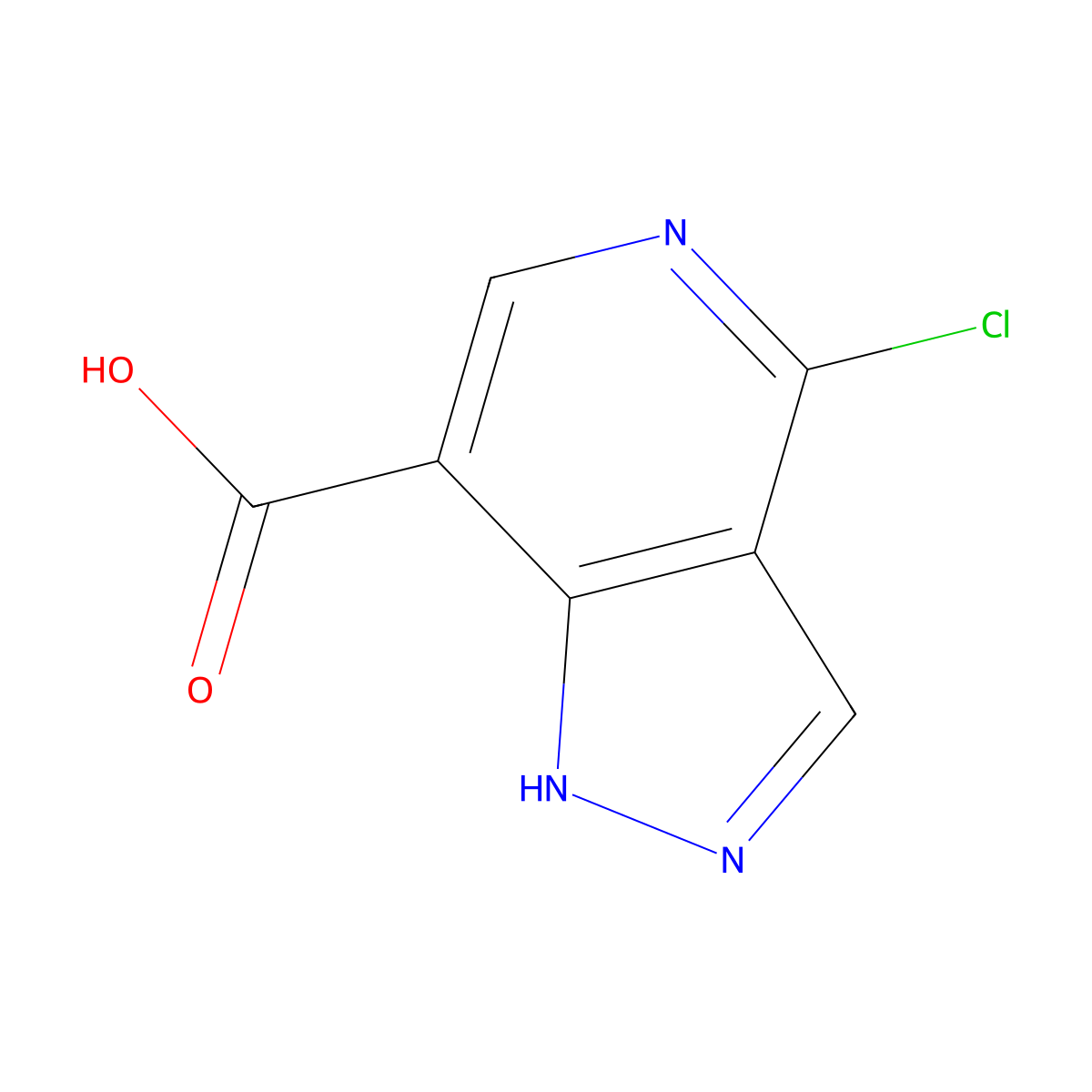 4-chloro-1H-pyrazolo[4,3-c]pyridine-7-carboxylic acid molecular structure, CAS 1783696-58-1