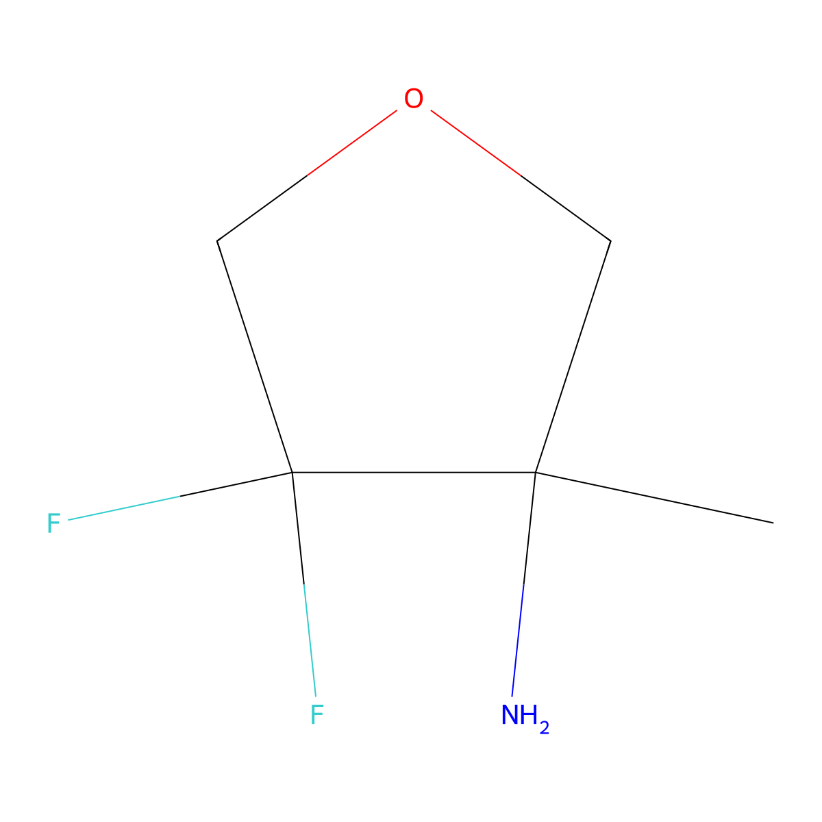 4,4-Difluoro-3-methyl-tetrahydrofuran-3-amine molecular structure, CAS 1783697-85-7