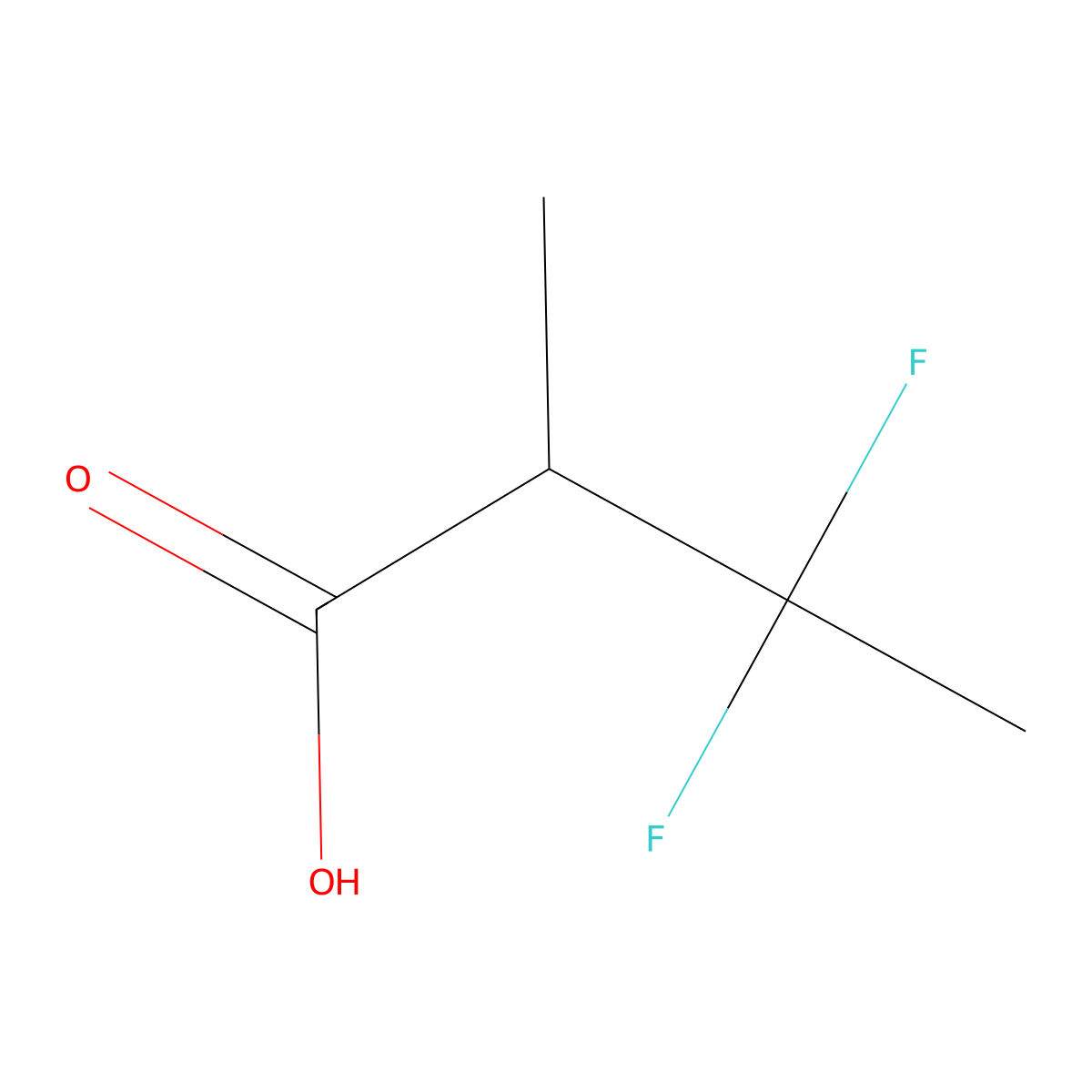 3,3-Difluoro-2-methylbutanoic acid molecular structure, CAS 1783699-15-9