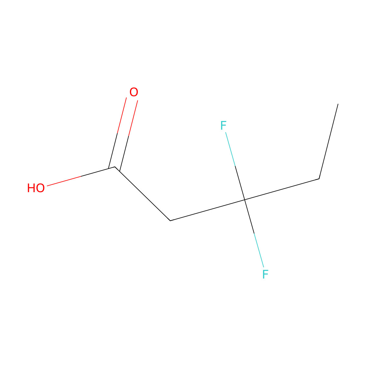 3,3-Difluoropentanoic acid molecular structure, CAS 1783699-23-9