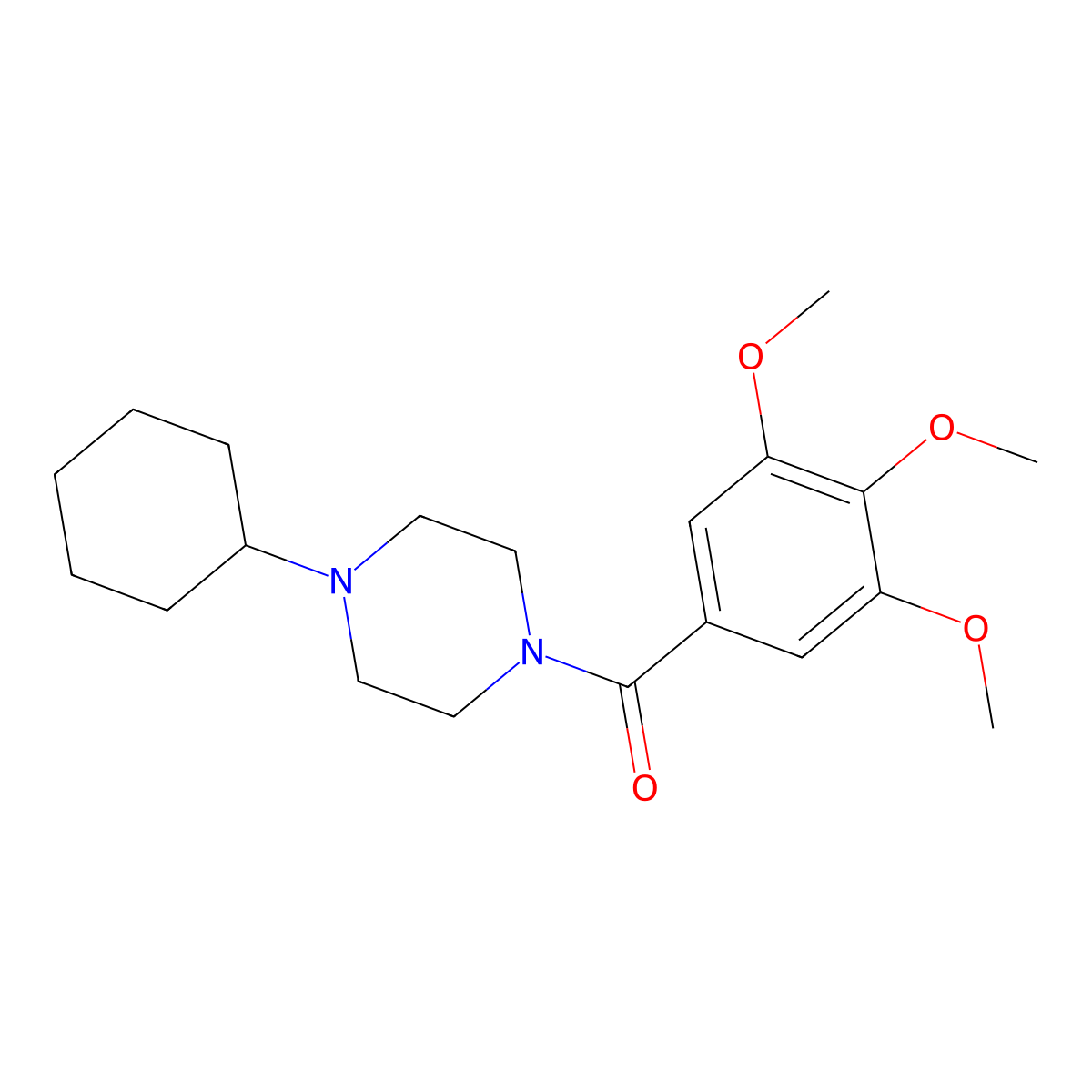Ketone, 4-cyclohexylpiperazinyl 3,4,5-trimethoxyphenyl molecular structure, CAS 17837-64-8