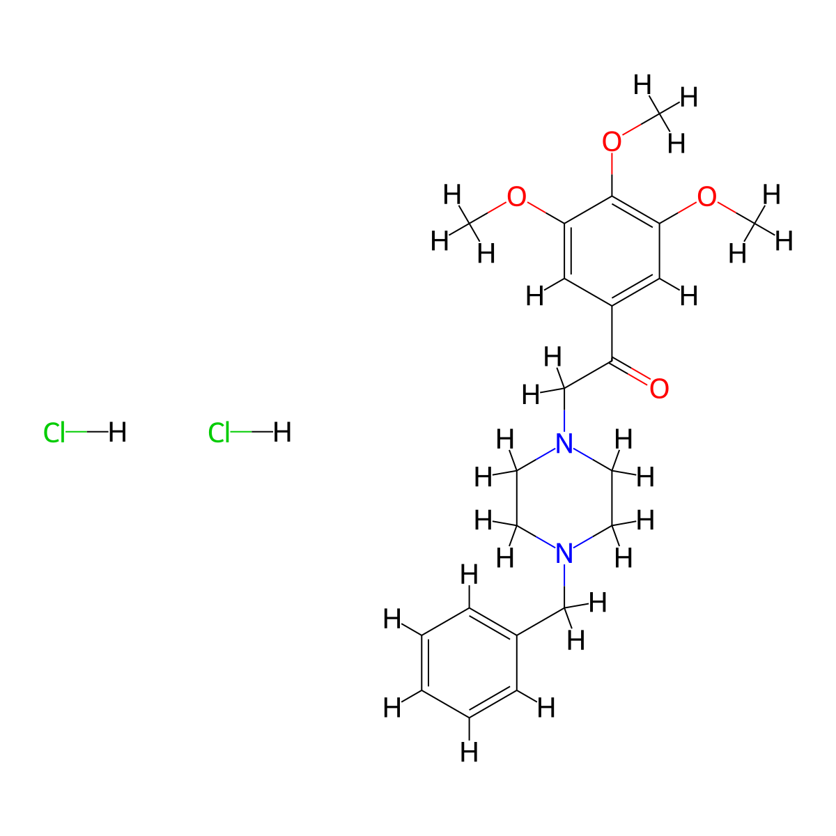 Acetophenone, 1-(4-benzylpiperazinyl)-3',4',5'-trimethoxy-, dihydrochloride molecular structure, CAS 17837-65-9