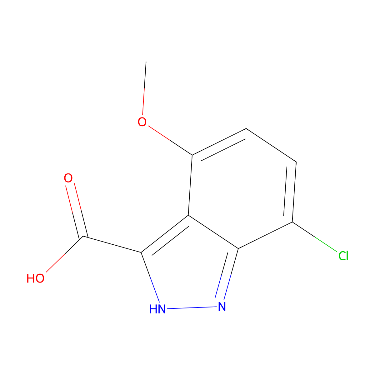 7-Chloro-4-methoxy-1H-indazole-3-carboxylic acid molecular structure, CAS 1783703-07-0