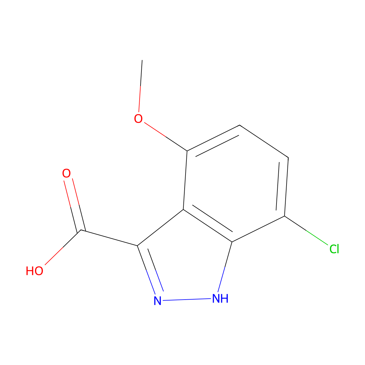 7-Chloro-4-methoxy-1H-indazole-3-carboxylic acid molecular structure, CAS 1783703-07-0