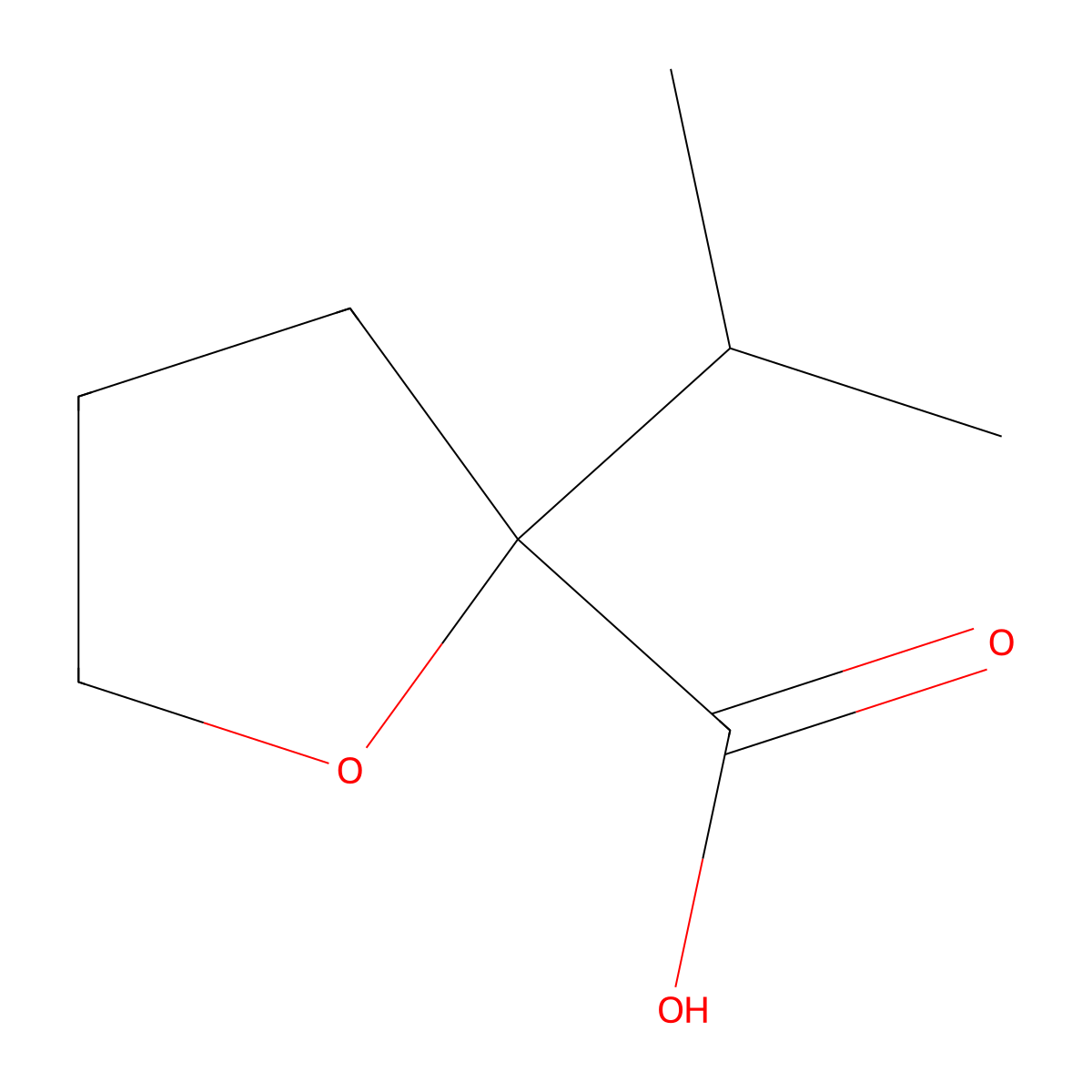 2-(Propan-2-yl)oxolane-2-carboxylic acid molecular structure, CAS 1783708-19-9
