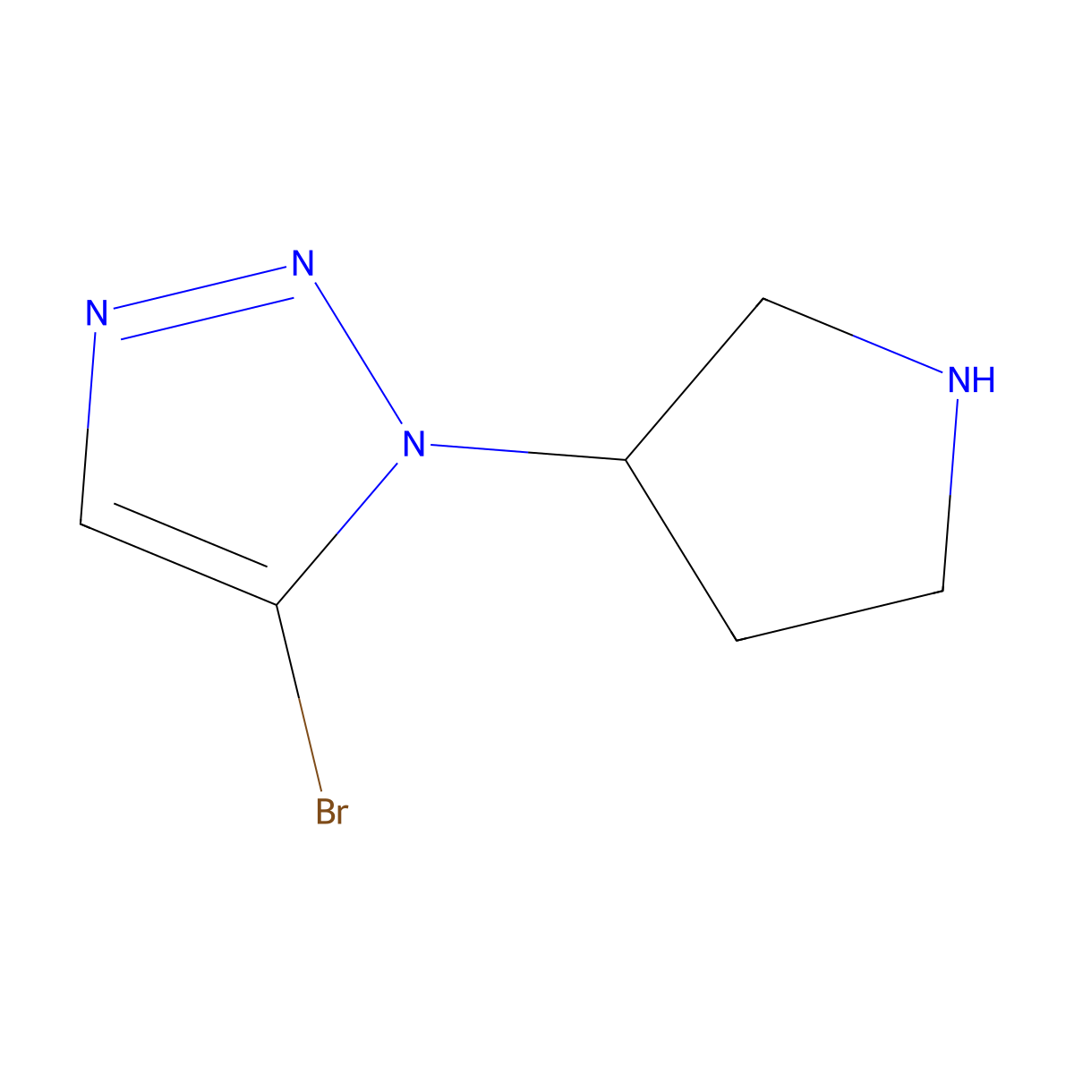5-bromo-1-(pyrrolidin-3-yl)-1H-1,2,3-triazole molecular structure, CAS 1783711-29-4
