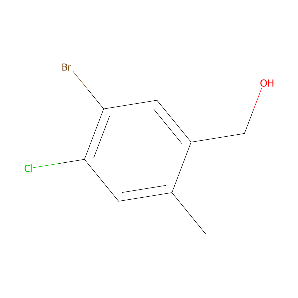 (5-Bromo-4-chloro-2-methylphenyl)methanol molecular structure, CAS 1783711-53-4