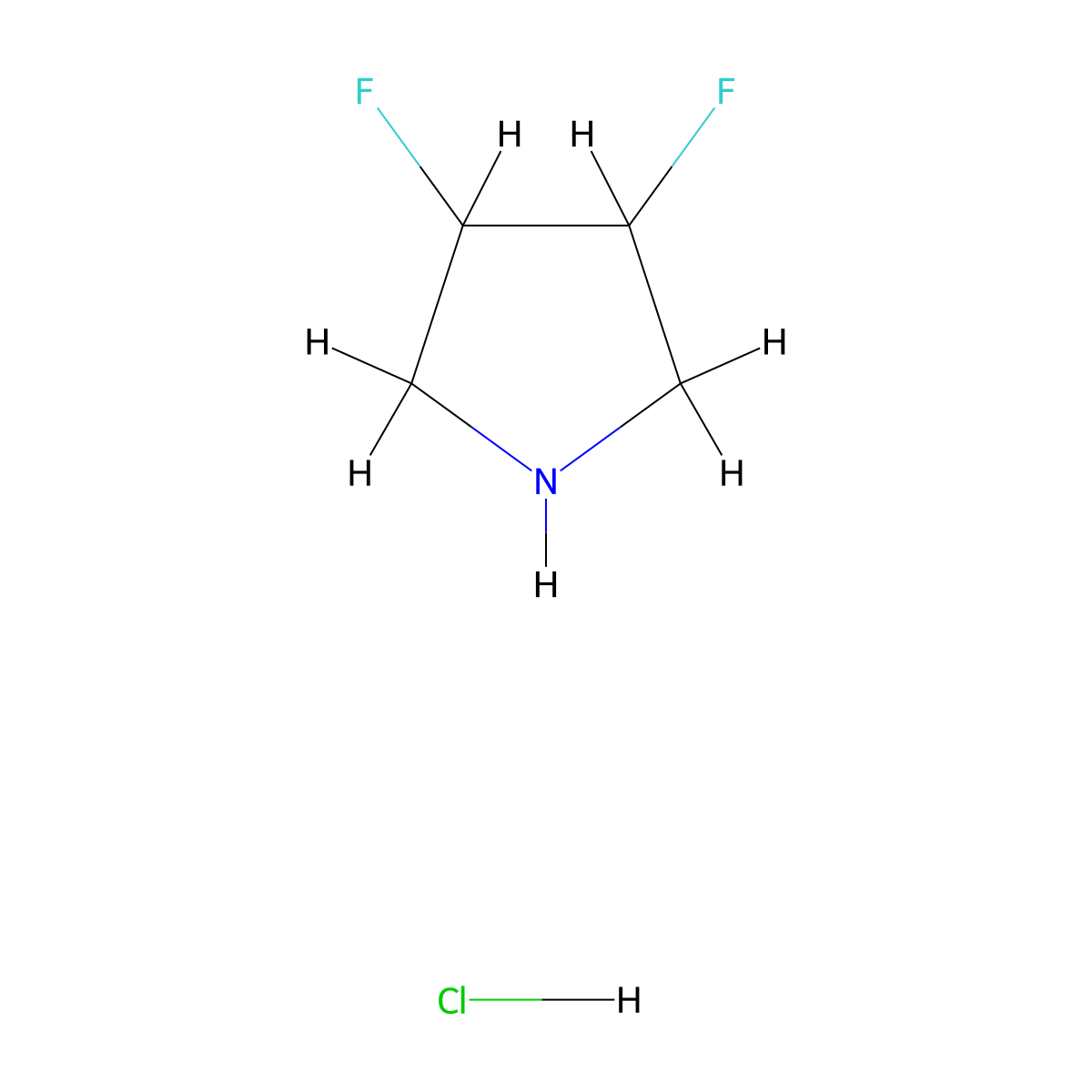 trans-3,4-Difluoropyrrolidine hydrochloride molecular structure, CAS 1783714-50-0