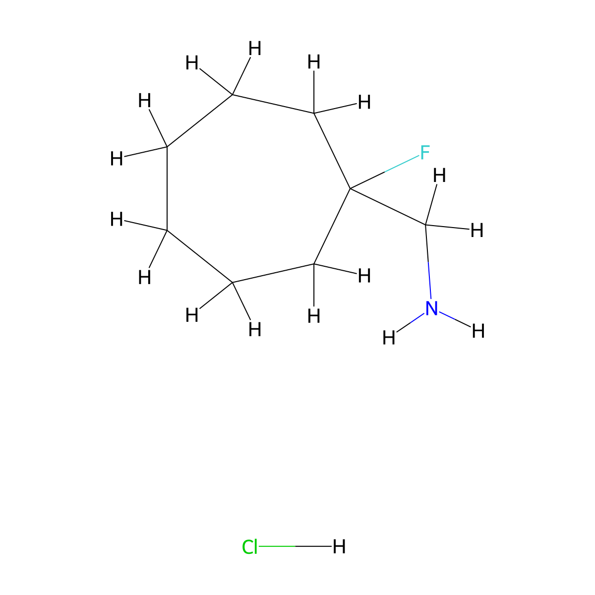 (1-Fluorocycloheptyl)methanamine hydrochloride molecular structure, CAS 1783716-97-1