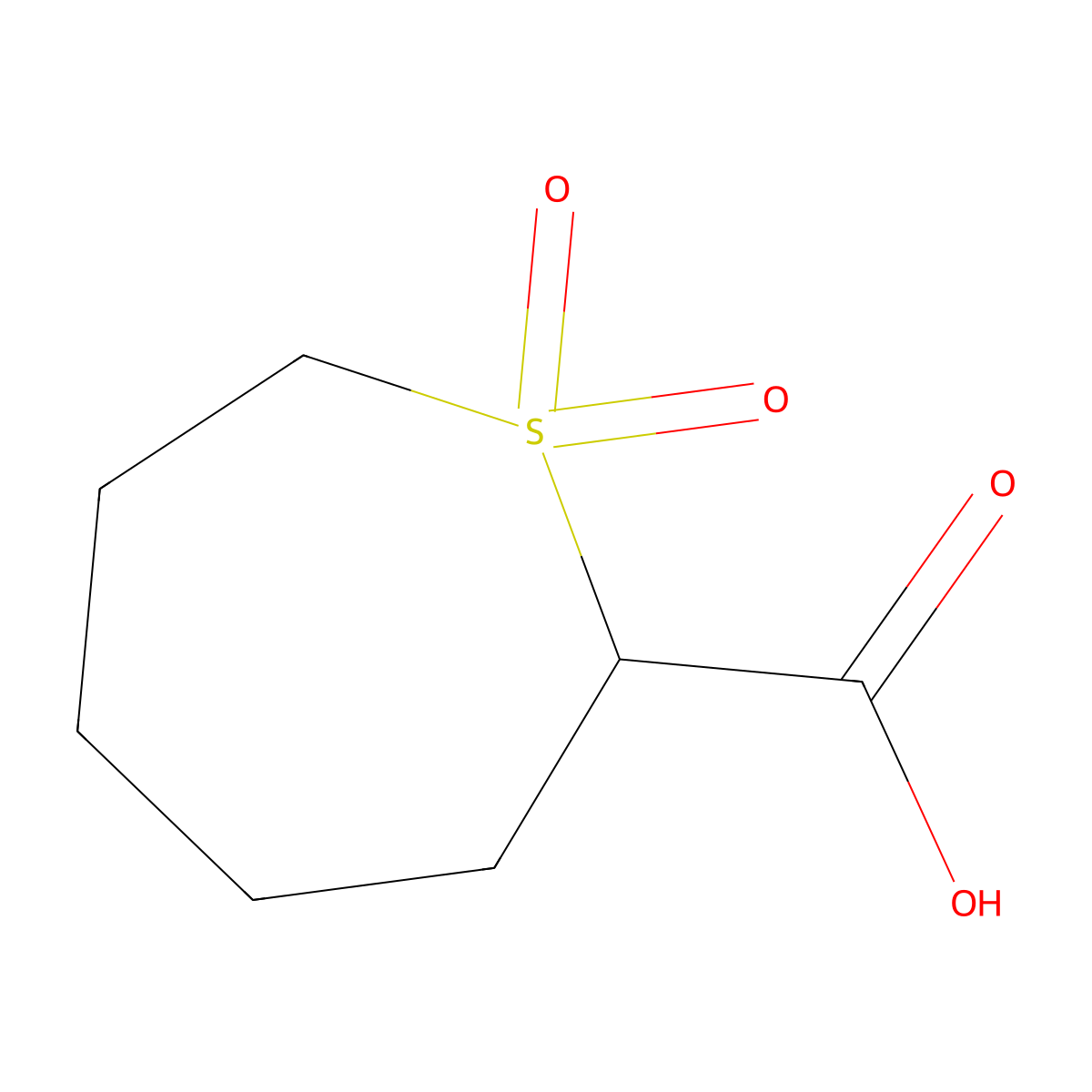 1,1-Dioxo-1lambda6-thiepane-2-carboxylic acid molecular structure, CAS 1783717-45-2