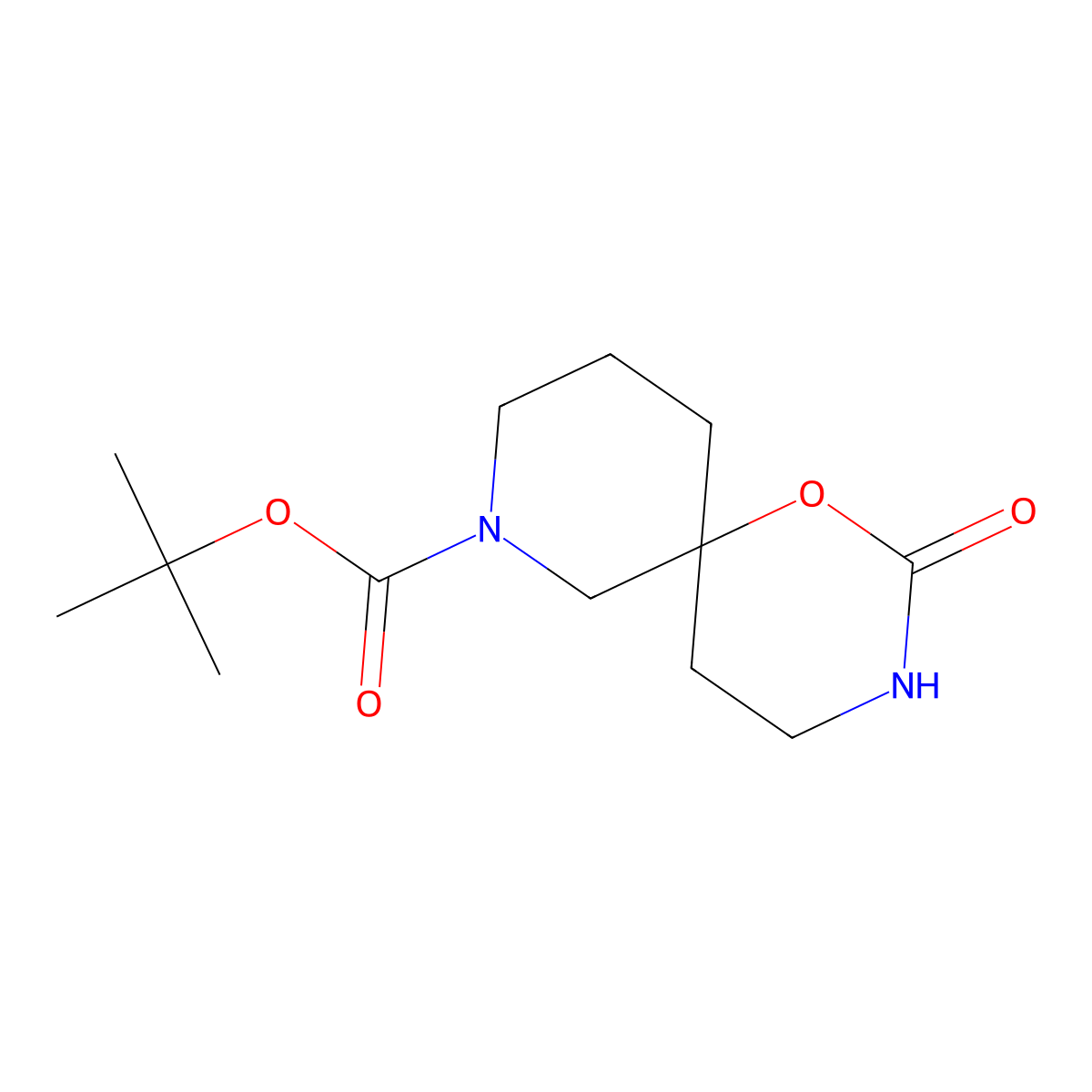 tert-Butyl 2-oxo-1-oxa-3,8-diazaspiro[5.5]undecane-8-carboxylate molecular structure, CAS 1783724-58-2