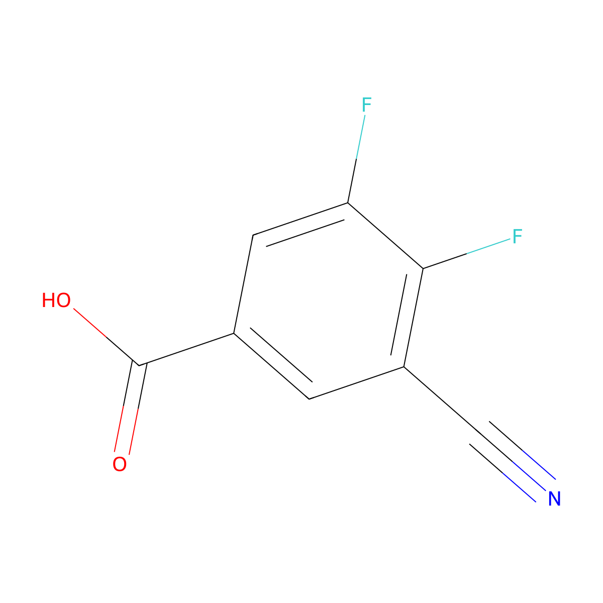 3-Cyano-4,5-difluorobenzoic acid molecular structure, CAS 1783727-59-2